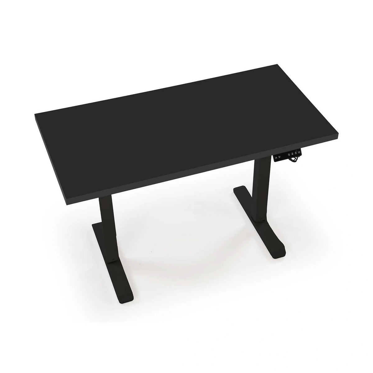 Masa birou B54, negru, PAL laminat/otel, 120x60x75-120 cm