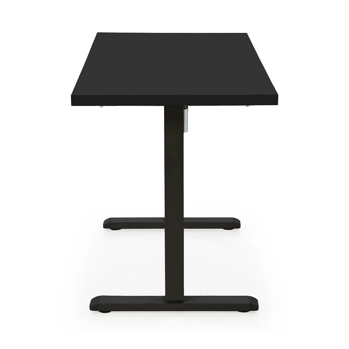 Masa birou B54, negru, PAL laminat/otel, 120x60x75-120 cm