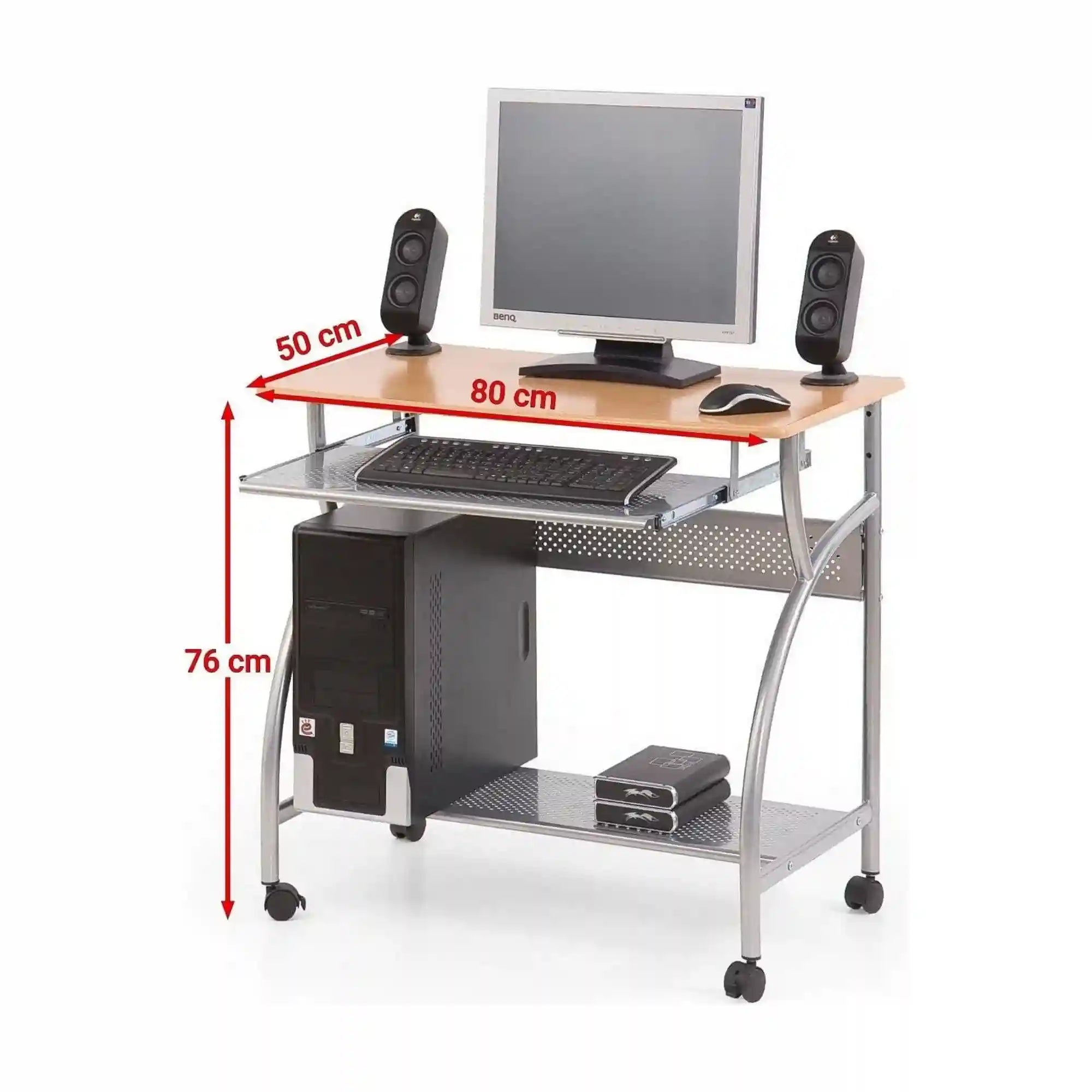 Masa birou B6, arin/gri, 80x50x76 cm