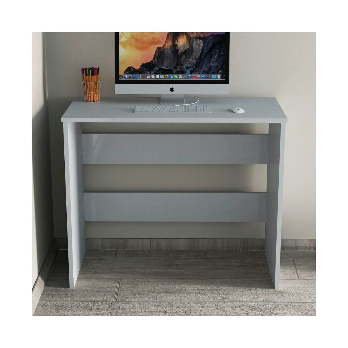 Masa birou CLM0101, alb, PAL melaminat, 90x45x74 cm
