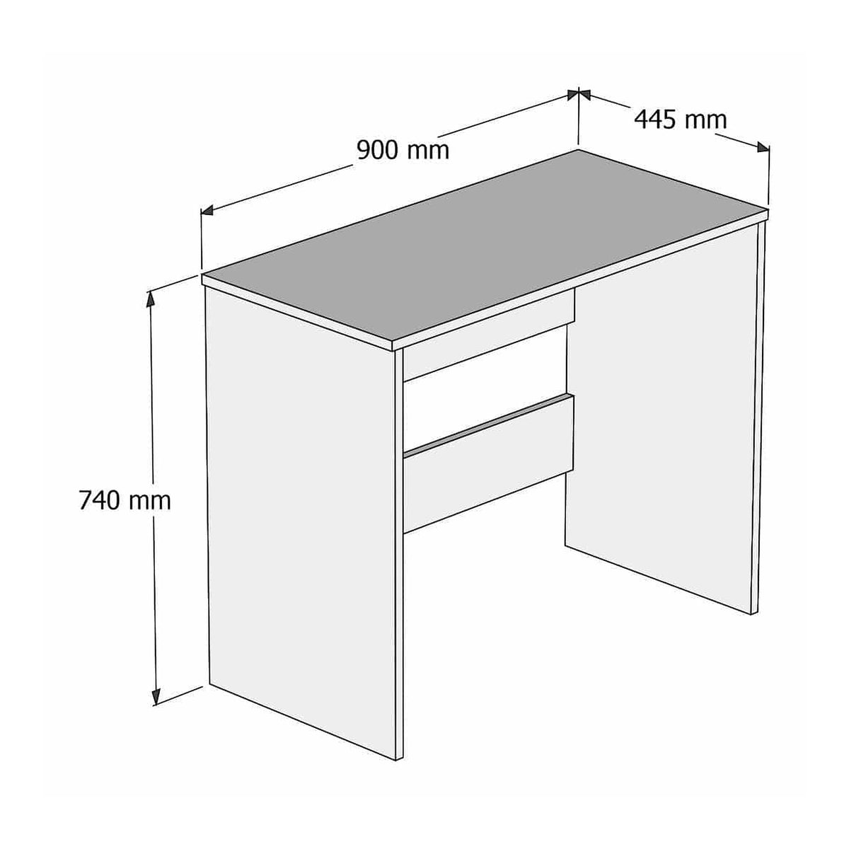 Masa birou CLM0101, alb, PAL melaminat, 90x45x74 cm