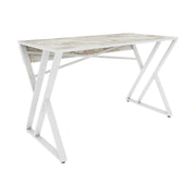 Masa birou GYZA, alb cu efect de marmura, alb, PAL melaminat, 120x60x75 cm