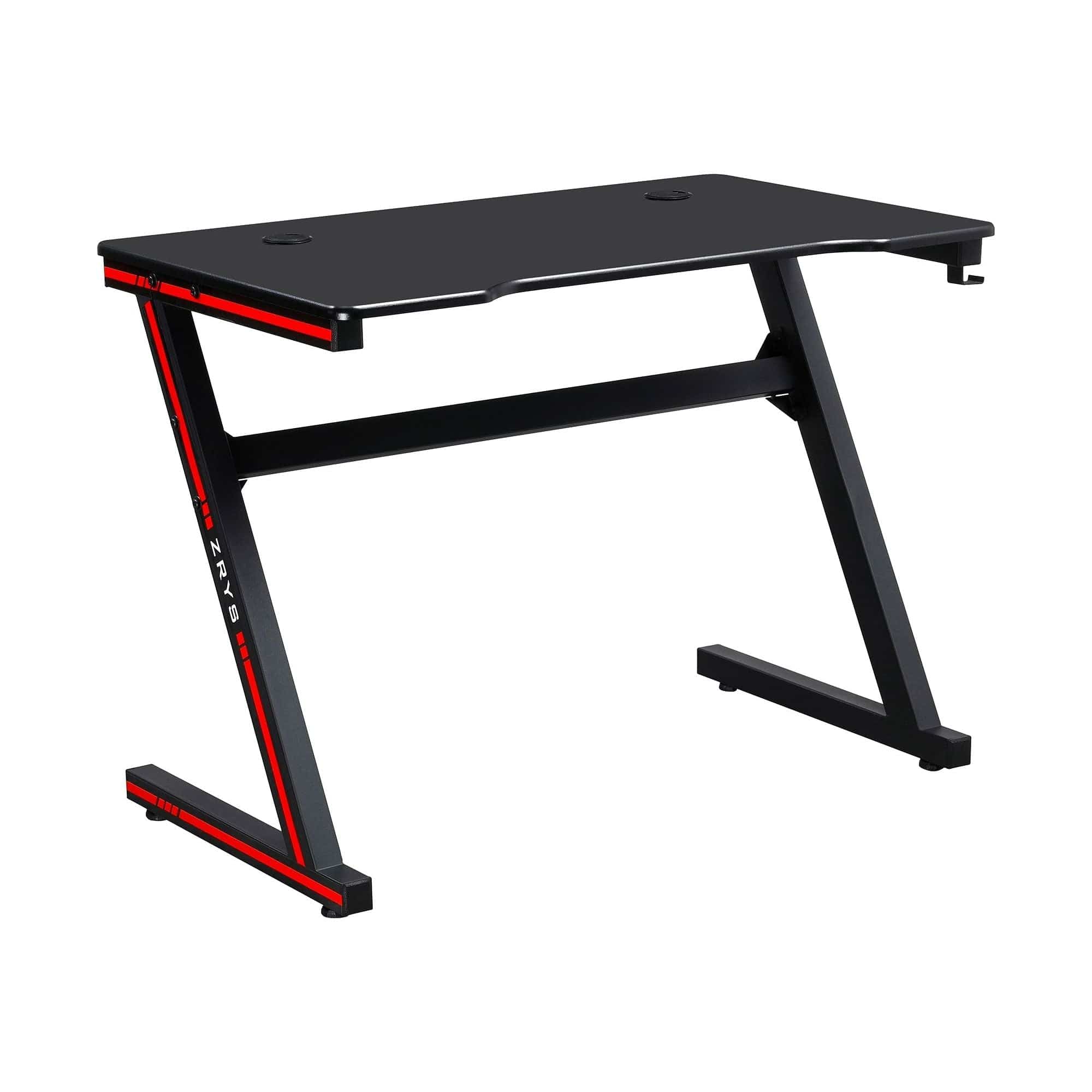 Masa birou MACKENZIE, negru/rosu, 100x60x75 cm