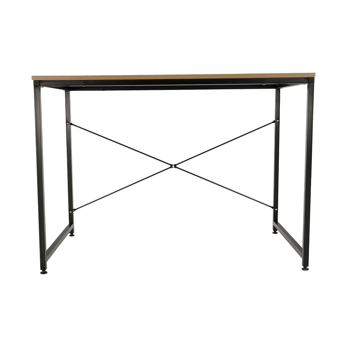 Masa birou MELLORA, stejar/negru, DTD laminat/metal, 100x60x72 cm