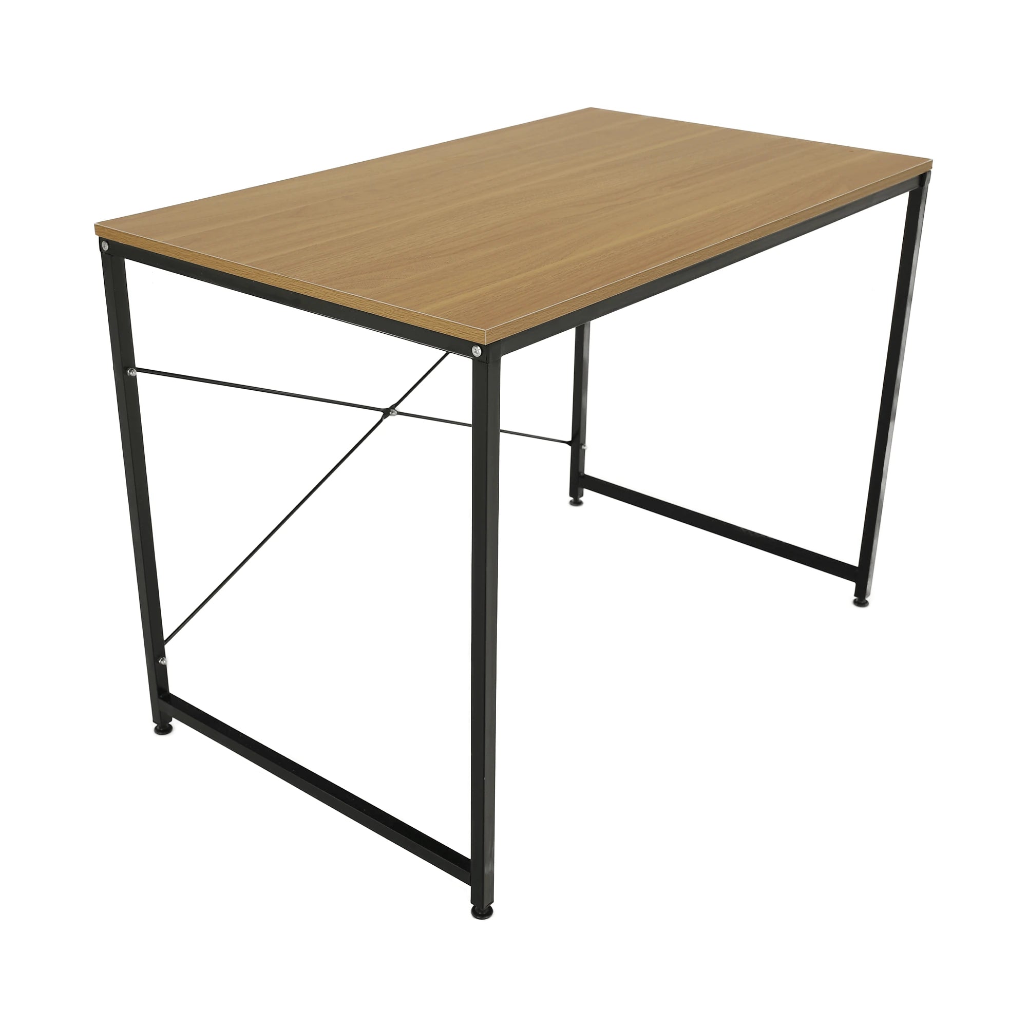 Masa birou MELLORA, stejar/negru, DTD laminat/metal, 100x60x72 cm