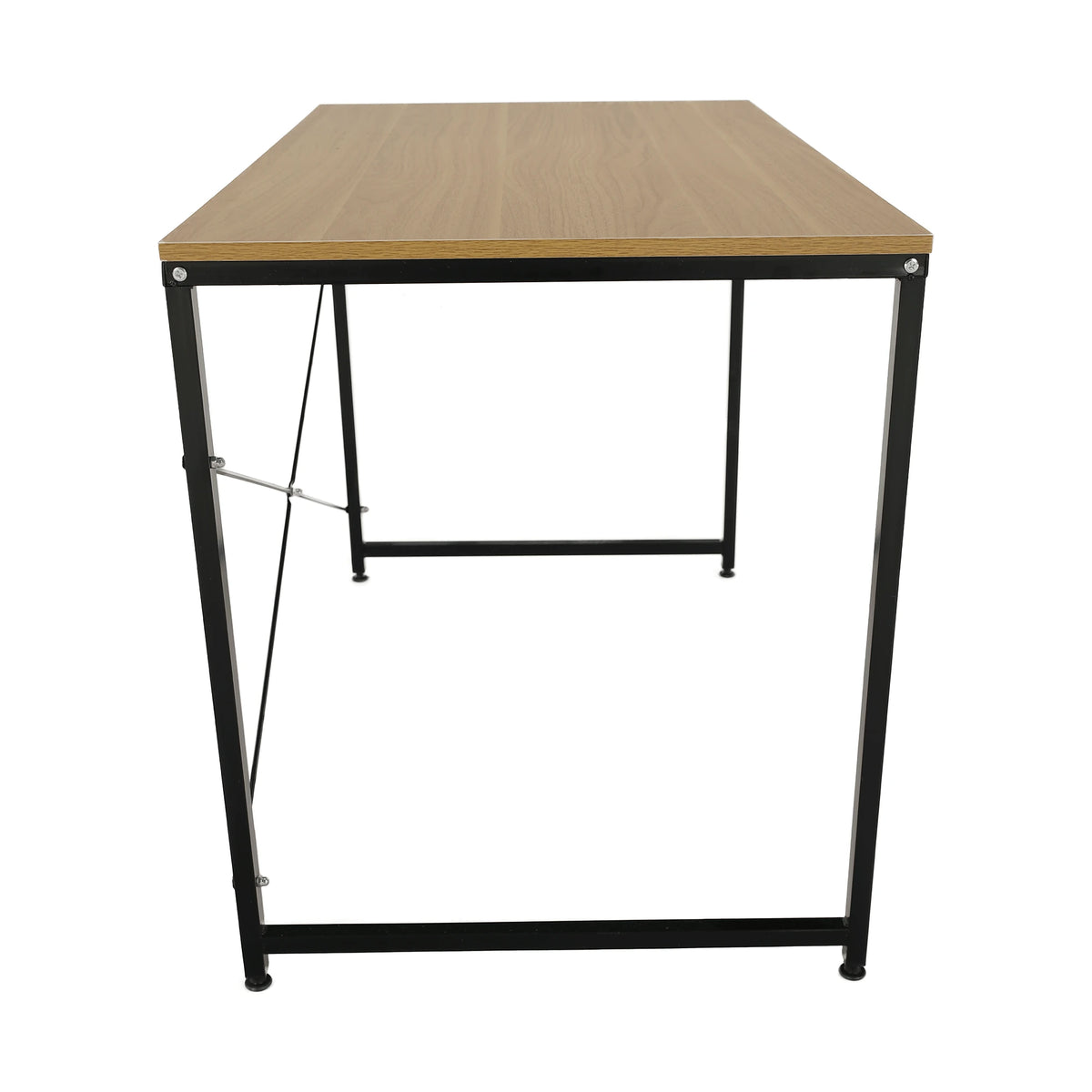 Masa birou MELLORA, stejar/negru, DTD laminat/metal, 100x60x72 cm