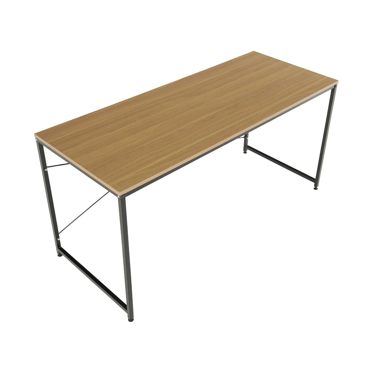 Masa birou MELLORA, stejar/negru, DTD laminat/metal, 150x60x72 cm