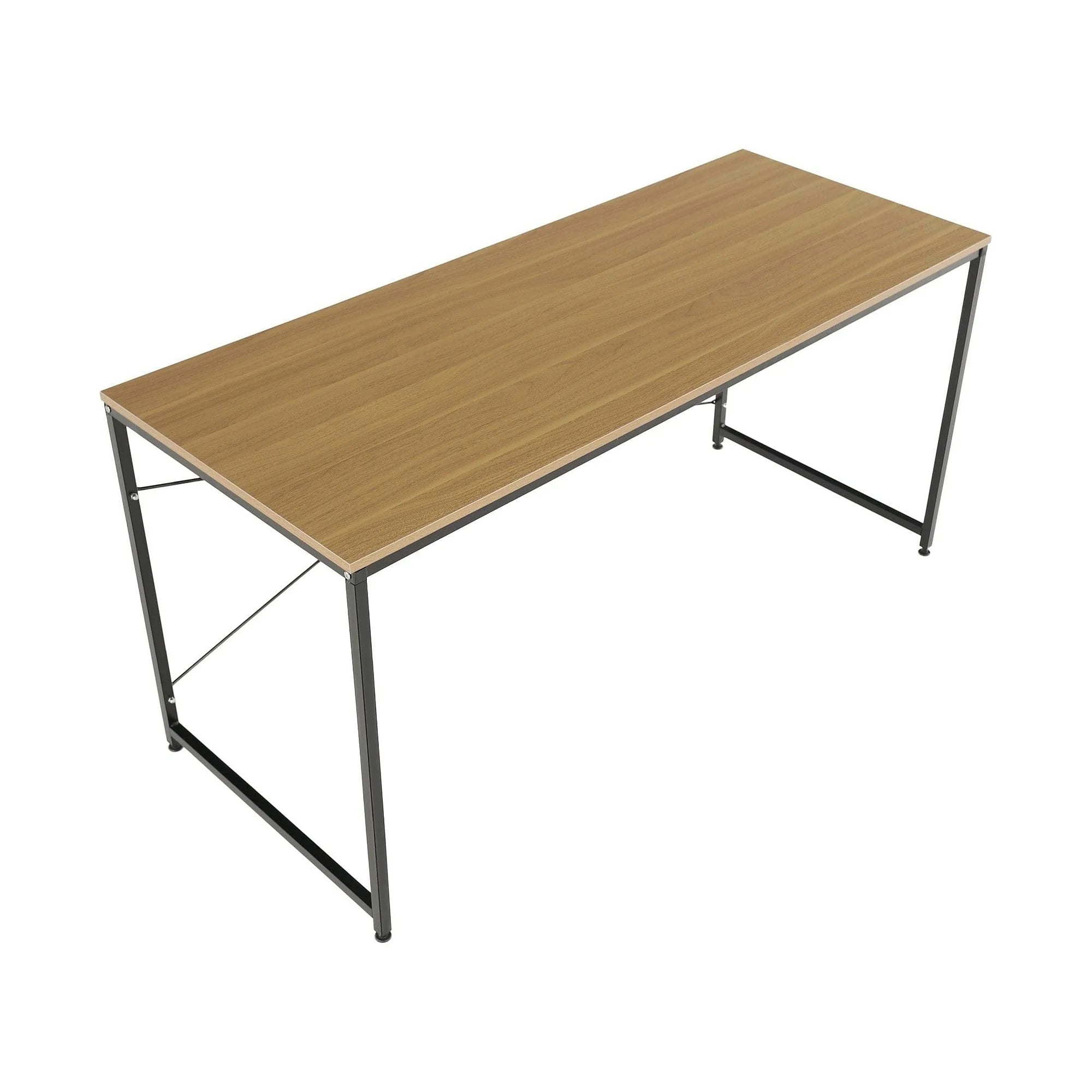 Masa birou MELLORA, stejar/negru, DTD laminat/metal, 150x60x72 cm