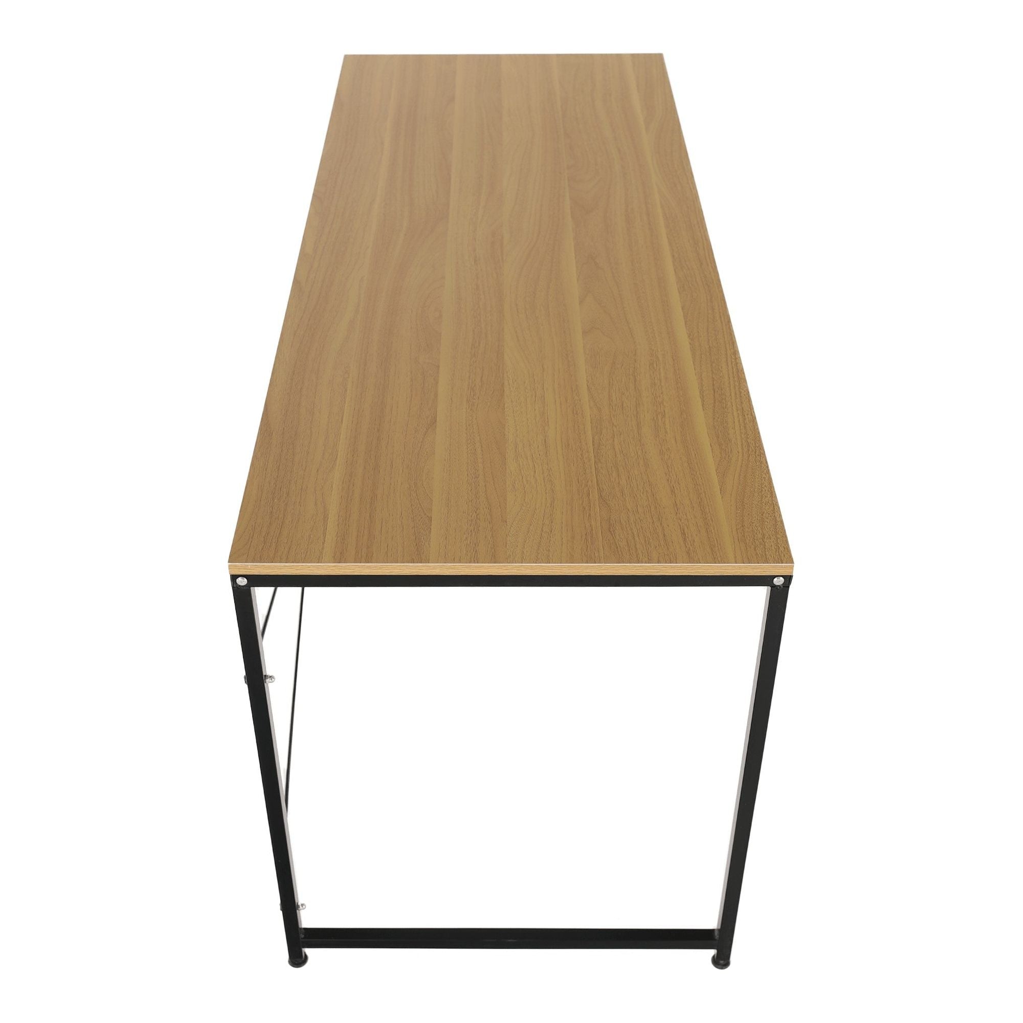 Masa birou MELLORA, stejar/negru, DTD laminat/metal, 150x60x72 cm