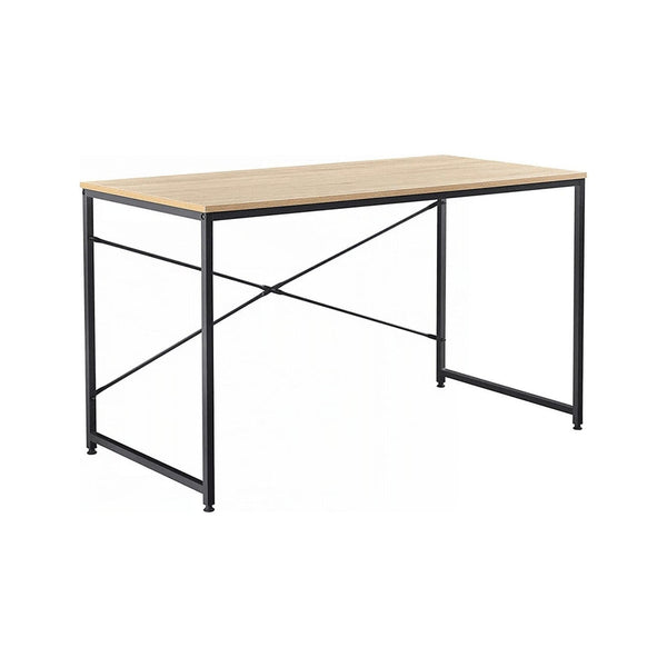 Masa birou MELLORA, stejar/negru, DTD laminat/metal, 90x60x72 cm
