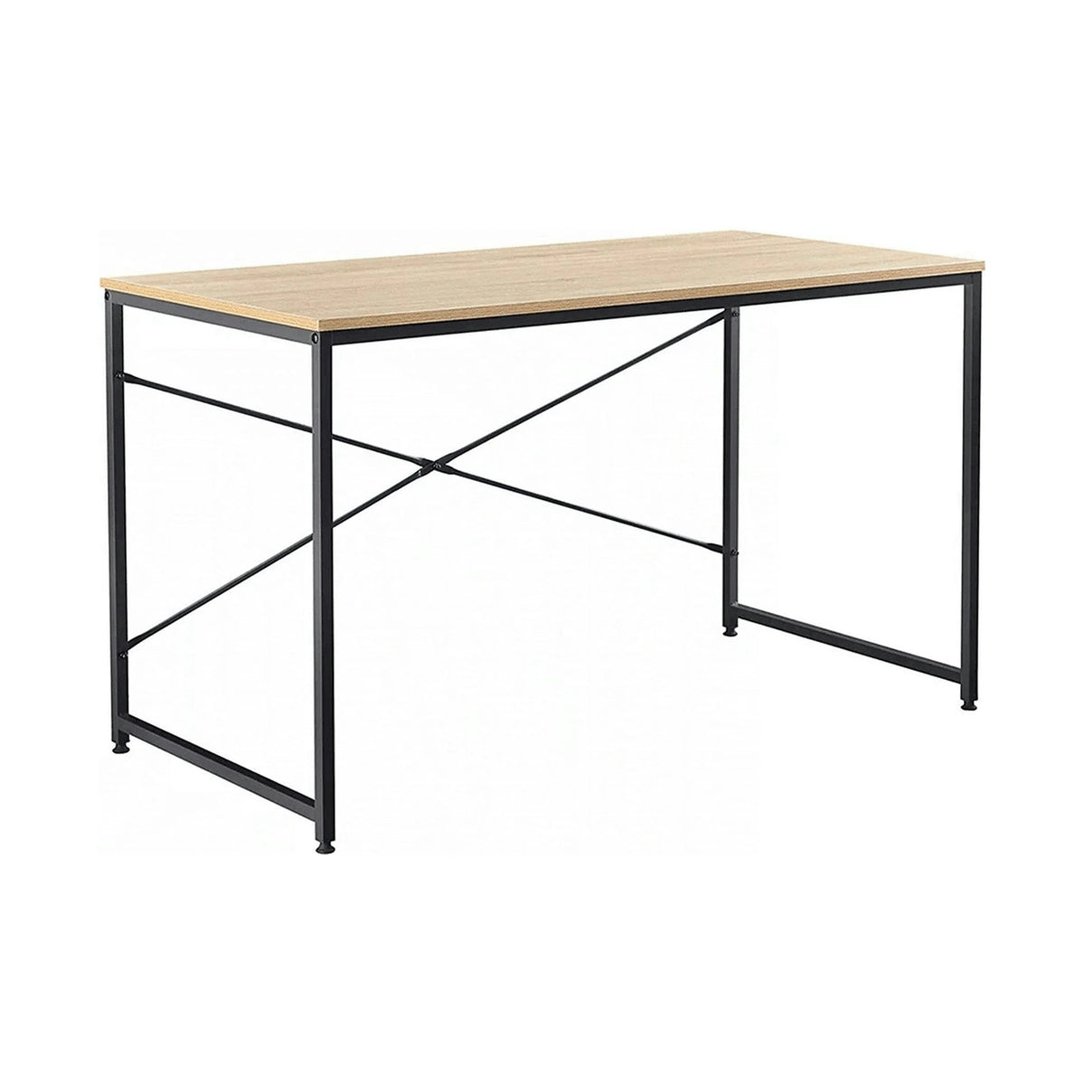 Masa birou MELLORA, stejar/negru, PAL laminat/metal, 120x60x72 cm
