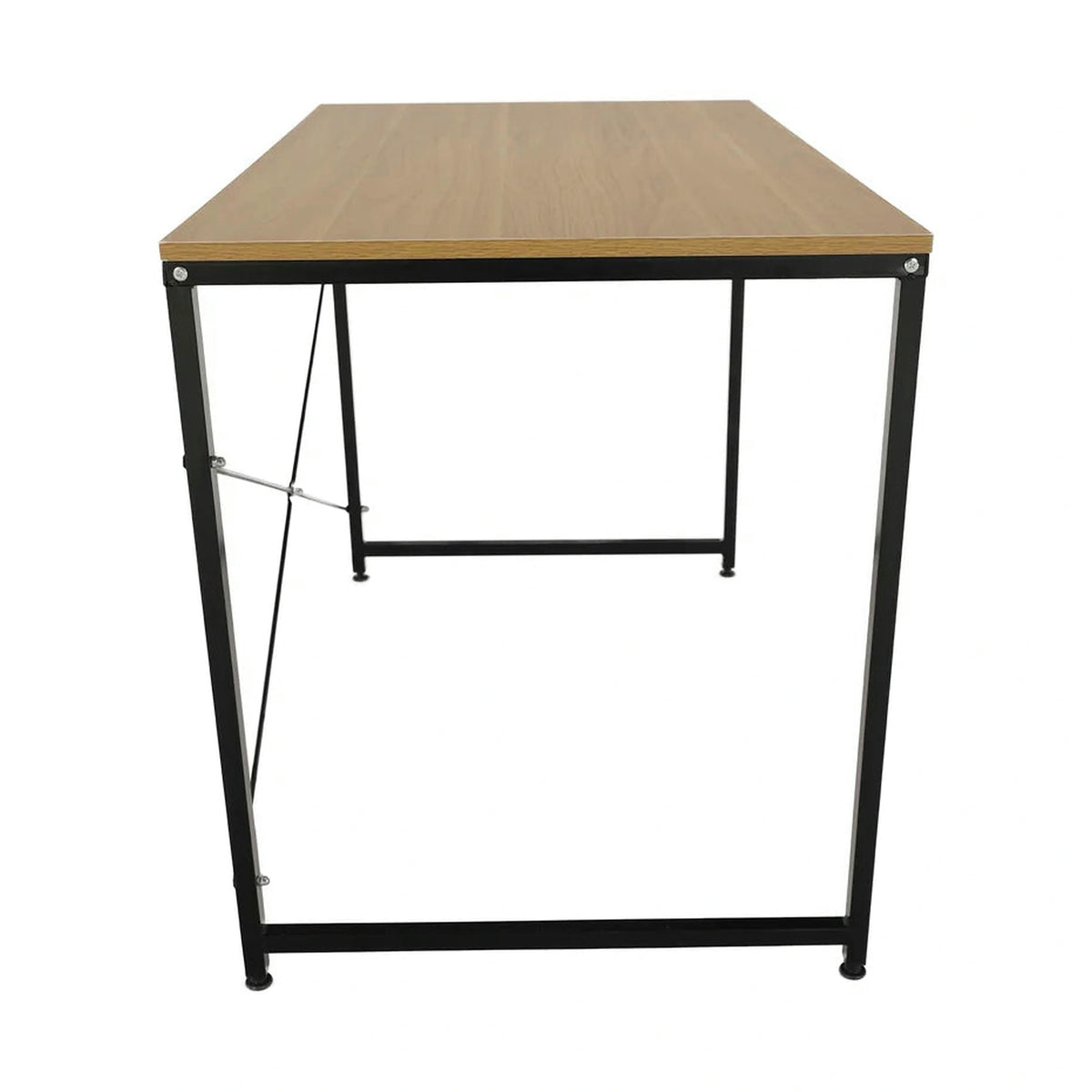 Masa birou MELLORA, stejar/negru, PAL laminat/metal, 120x60x72 cm