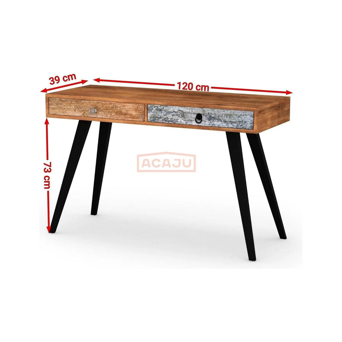 Masa birou MEZO B1, maro/negru, PAL laminat/otel, 120x39x73 cm