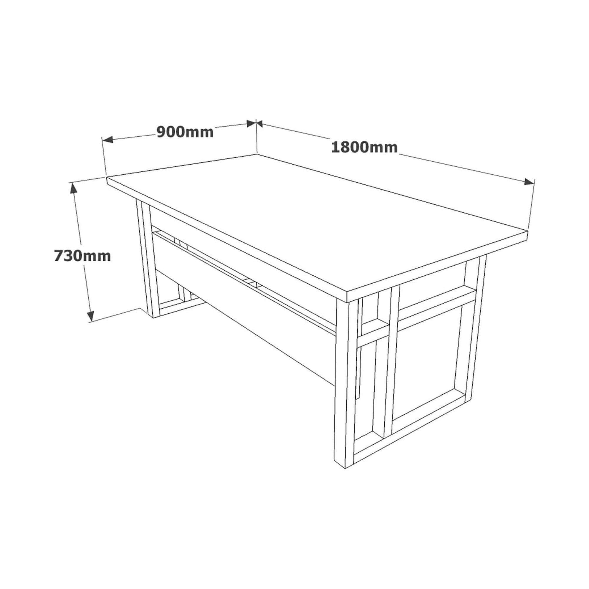Masa birou MN01-BA, nuc inchis/negru, PAL melaminat/metal, 180x90x73 cm