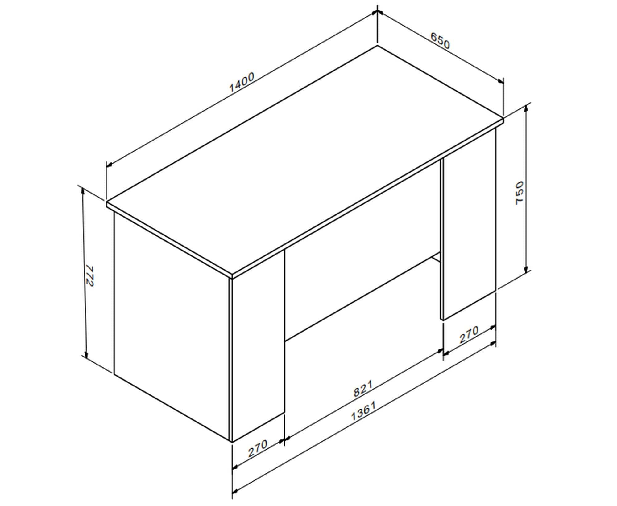 Masa birou OFFICE NEW, stejar sonoma/gri antracit, PAL, 140x65x78 cm