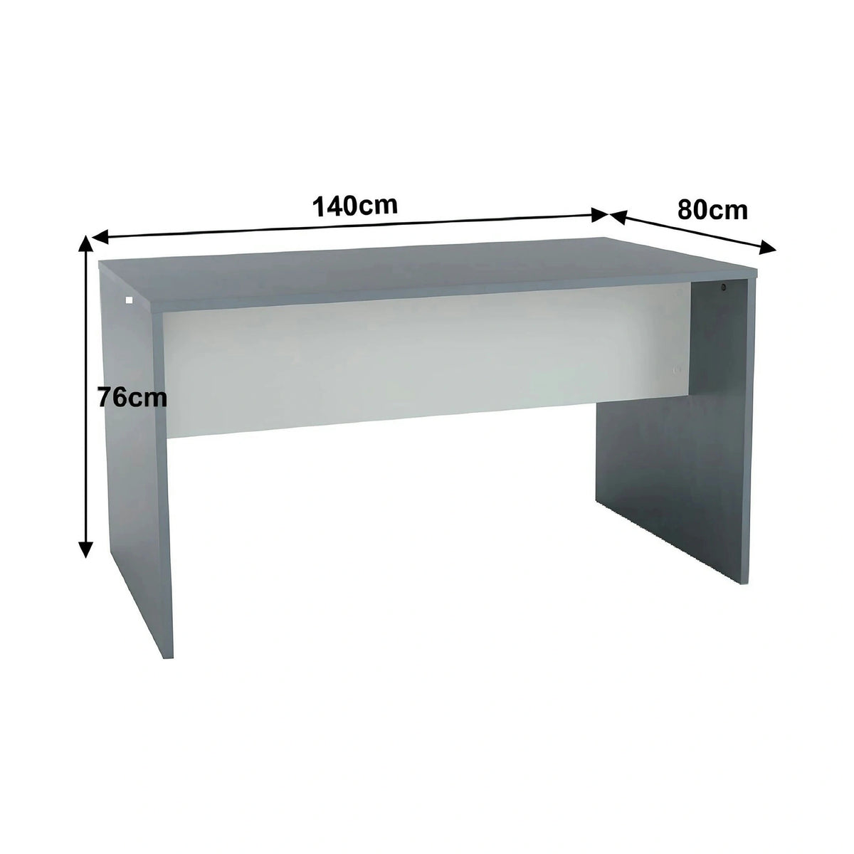 Masa birou RIOMA NEW TYP 11, gri grafit, DTD laminat, 140x80x76 cm