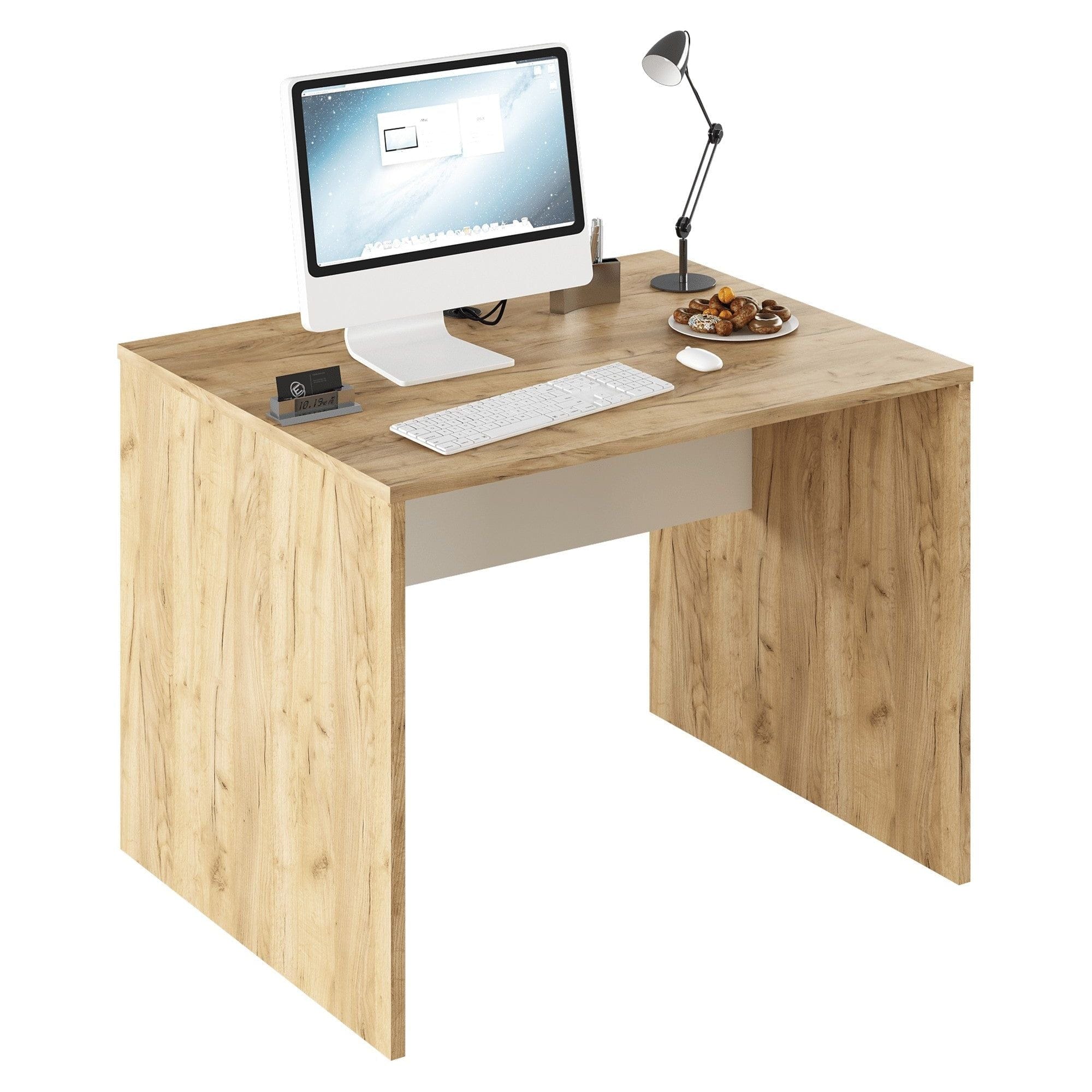 Masa birou RIOMA NEW TYP 12, stejar artisan/alb, DTD laminat, 100x80x76 cm