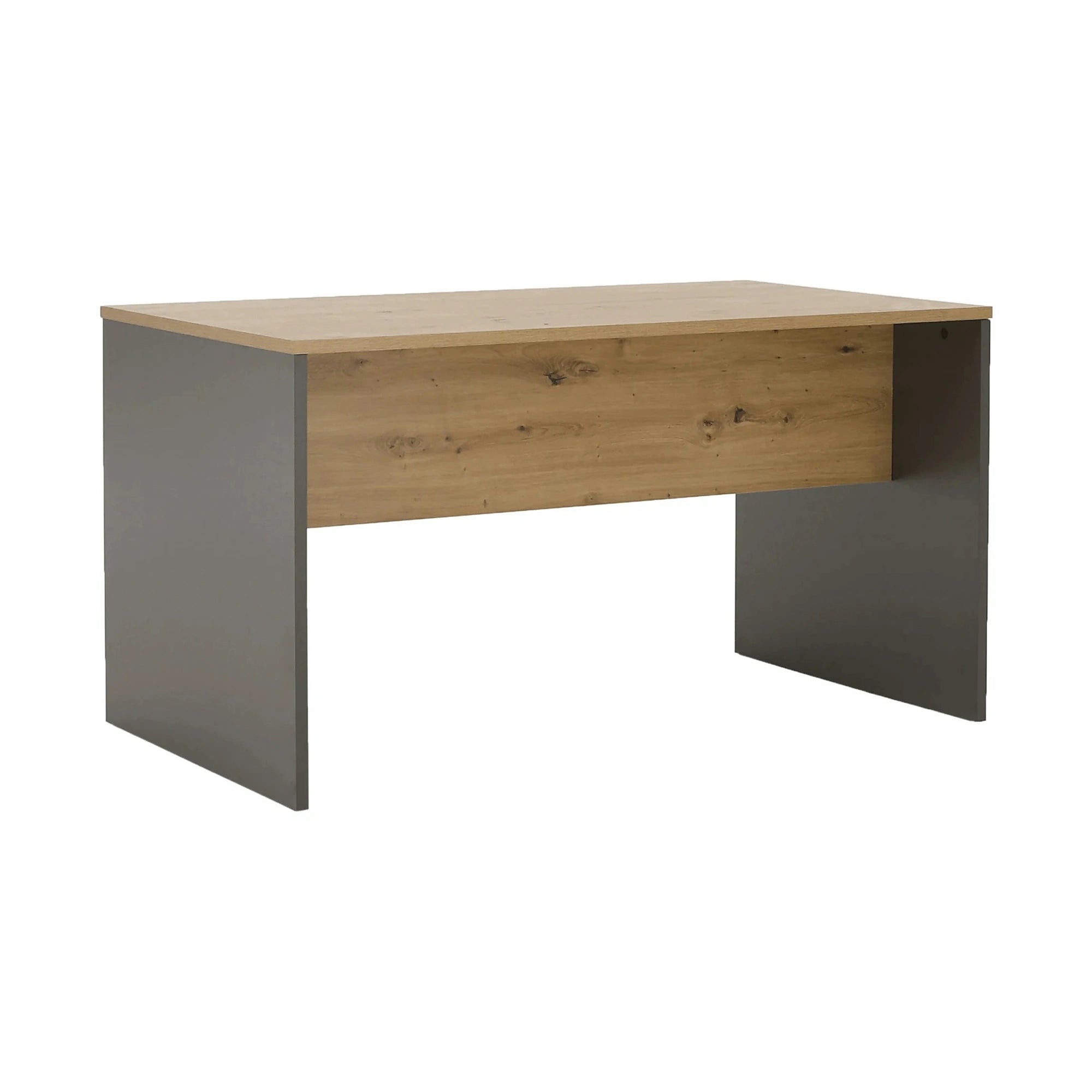 Masa birou RIOMA NEW TYP 16, gri grafit/stejar artisan, DTD laminat, 160x80x76 cm