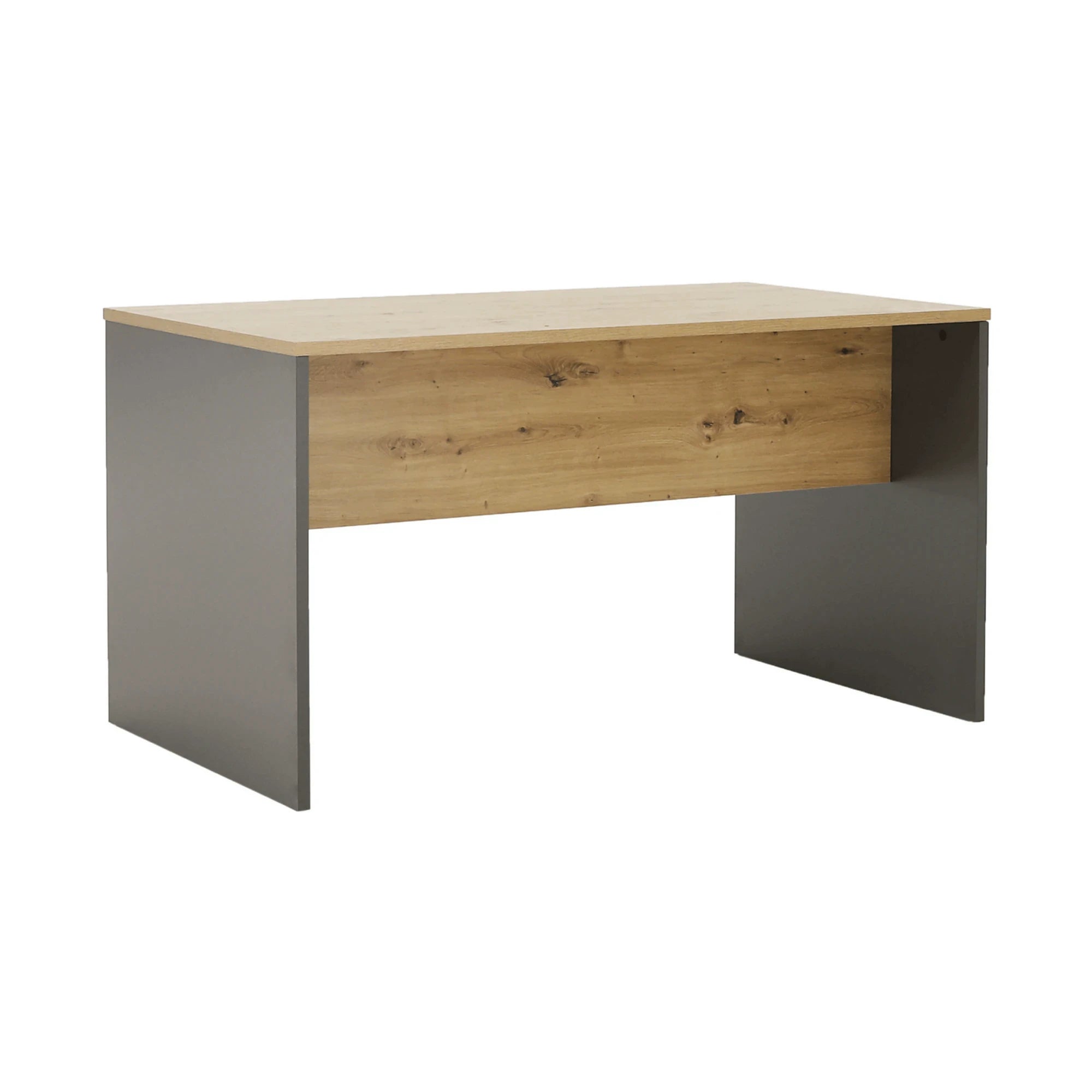 Masa birou RIOMA NEW TYP 16, gri grafit/stejar artisan, DTD laminat, 160x80x76 cm