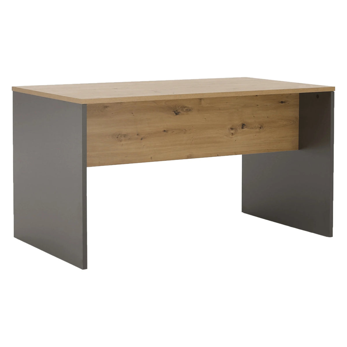 Masa birou RIOMA NEW TYP 16, gri grafit/stejar artisan, DTD laminat, 160x80x76 cm