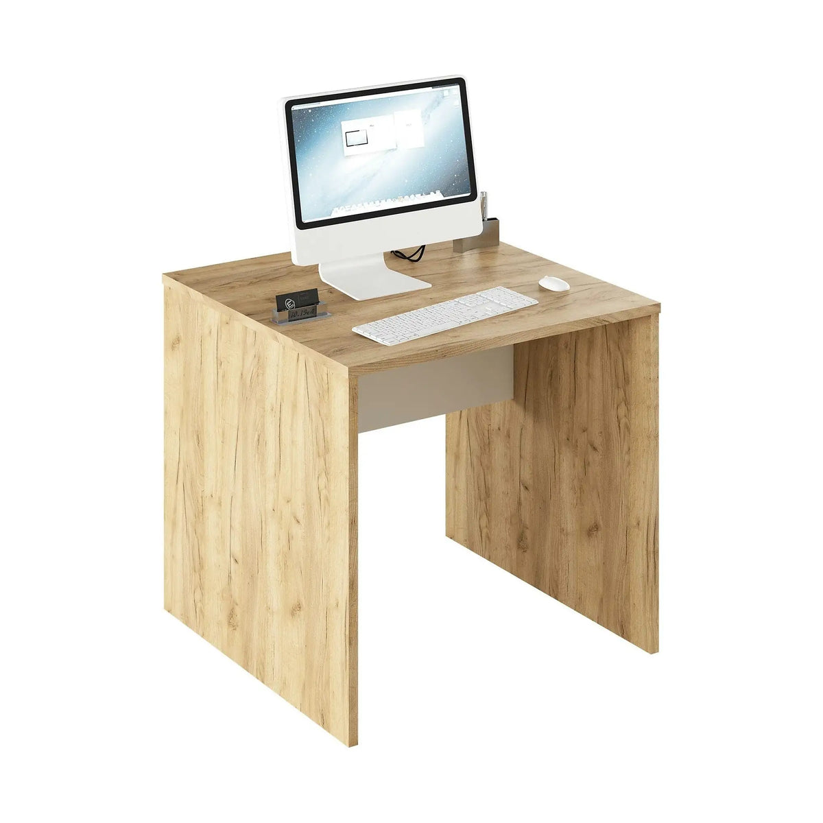 Masa birou RIOMA TYP 17, stejar artisan/alb, DTD laminat, 80x80x76 cm