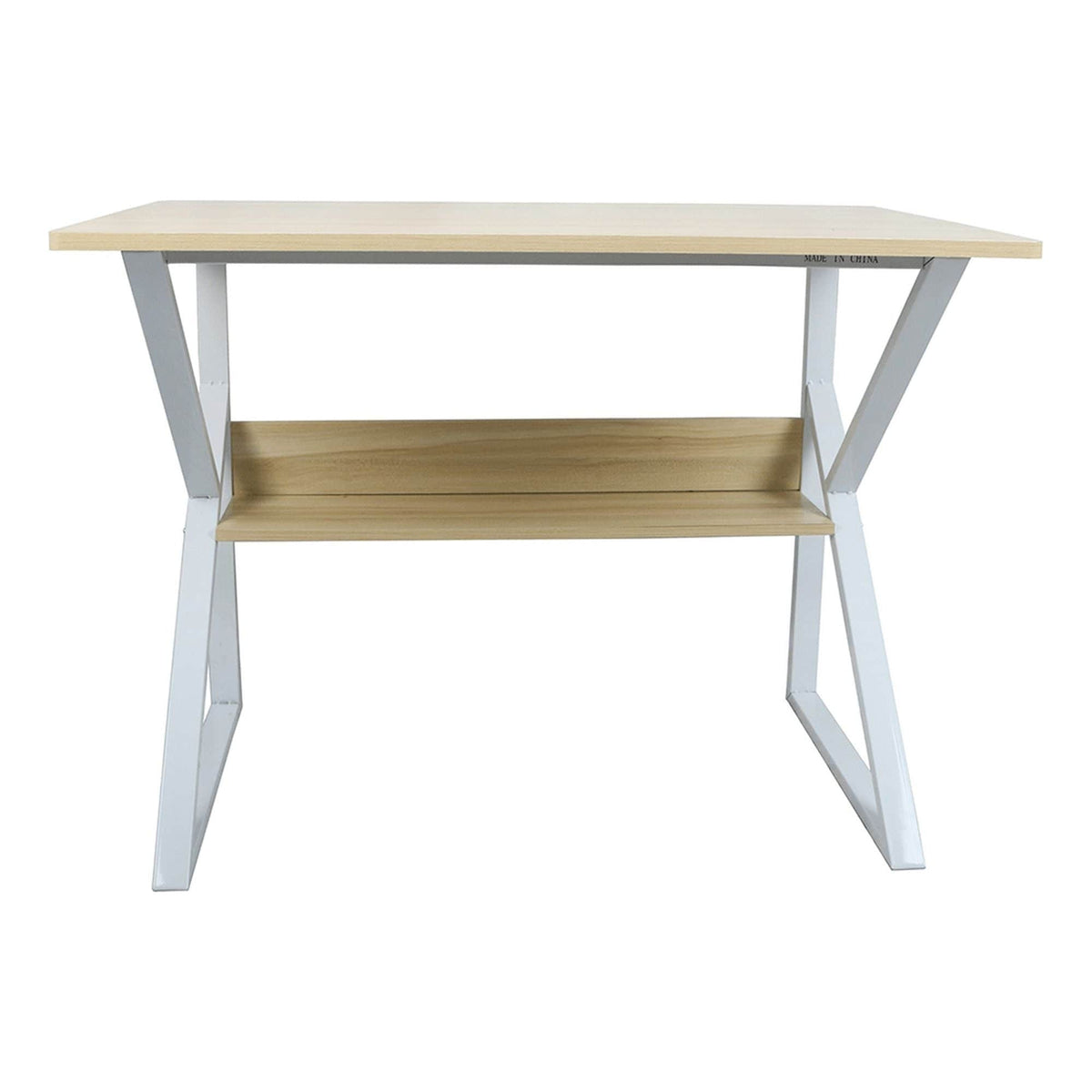 Masa birou TARCAL, stejar natural/alb, 80x40x72 cm