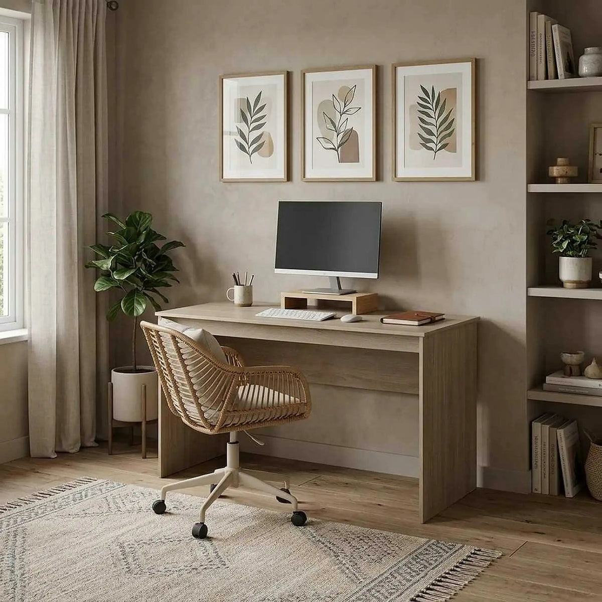 Masa birou TEMPO ASISTENT NEW 020 PI, stejar sonoma, PAL melaminat, 150x70x76 cm
