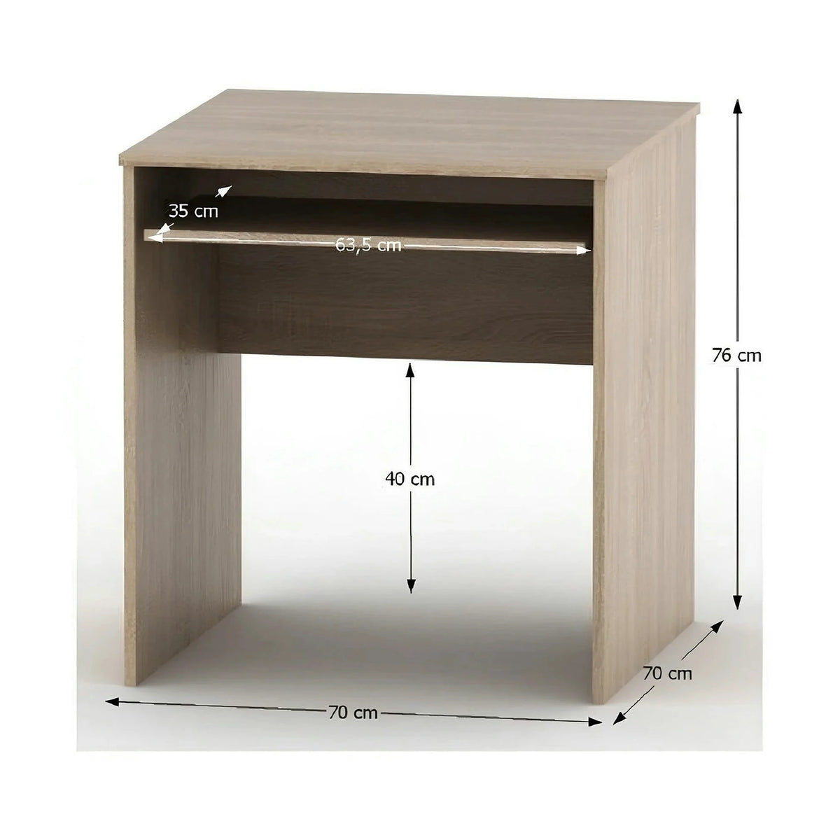 Masa birou TEMPO ASISTENT NEW 023, stejar sonoma, PAL melaminat, 70x70x76 cm