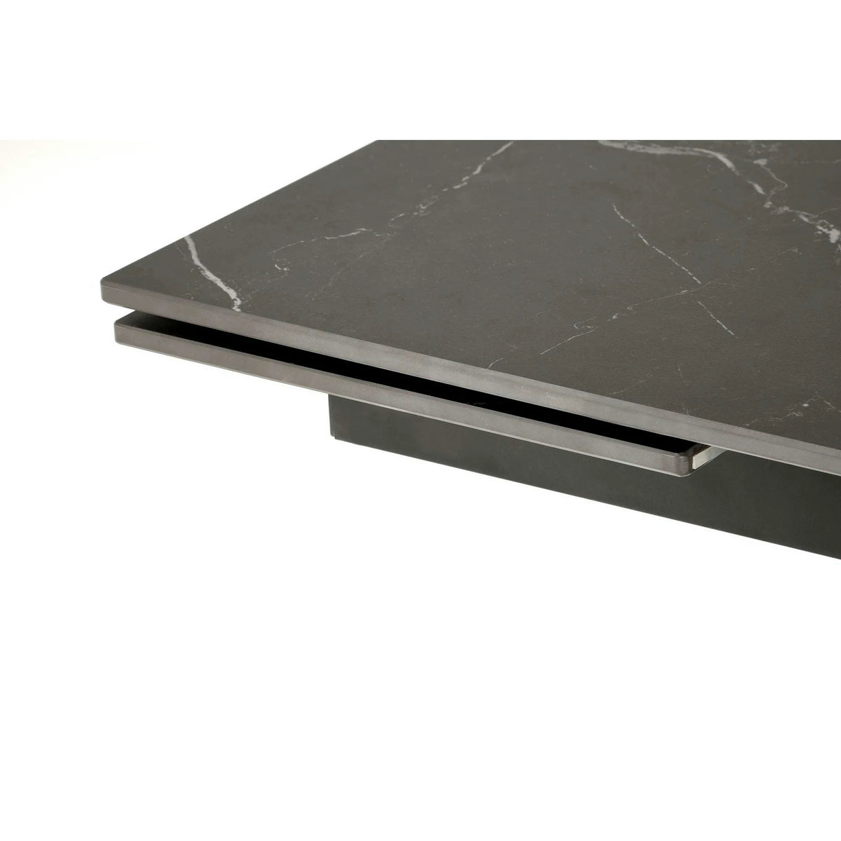 Masa blat ceramica/metal VITORINO, negru, 160/220x90x75 cm
