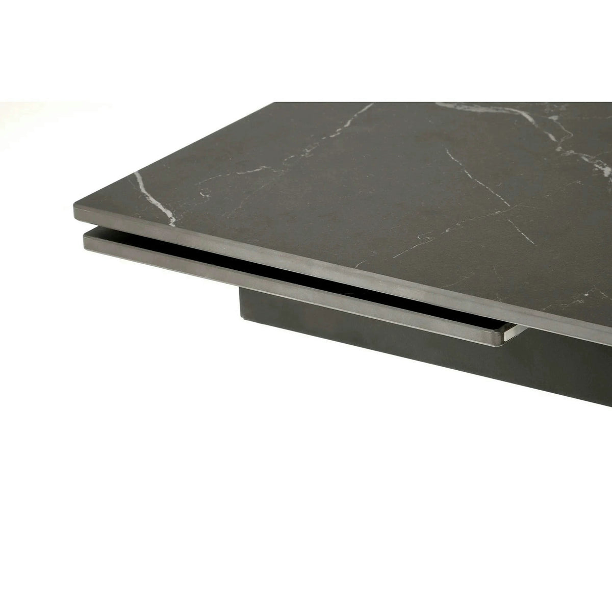 Masa blat ceramica/metal VITORINO, negru, 160/220x90x75 cm