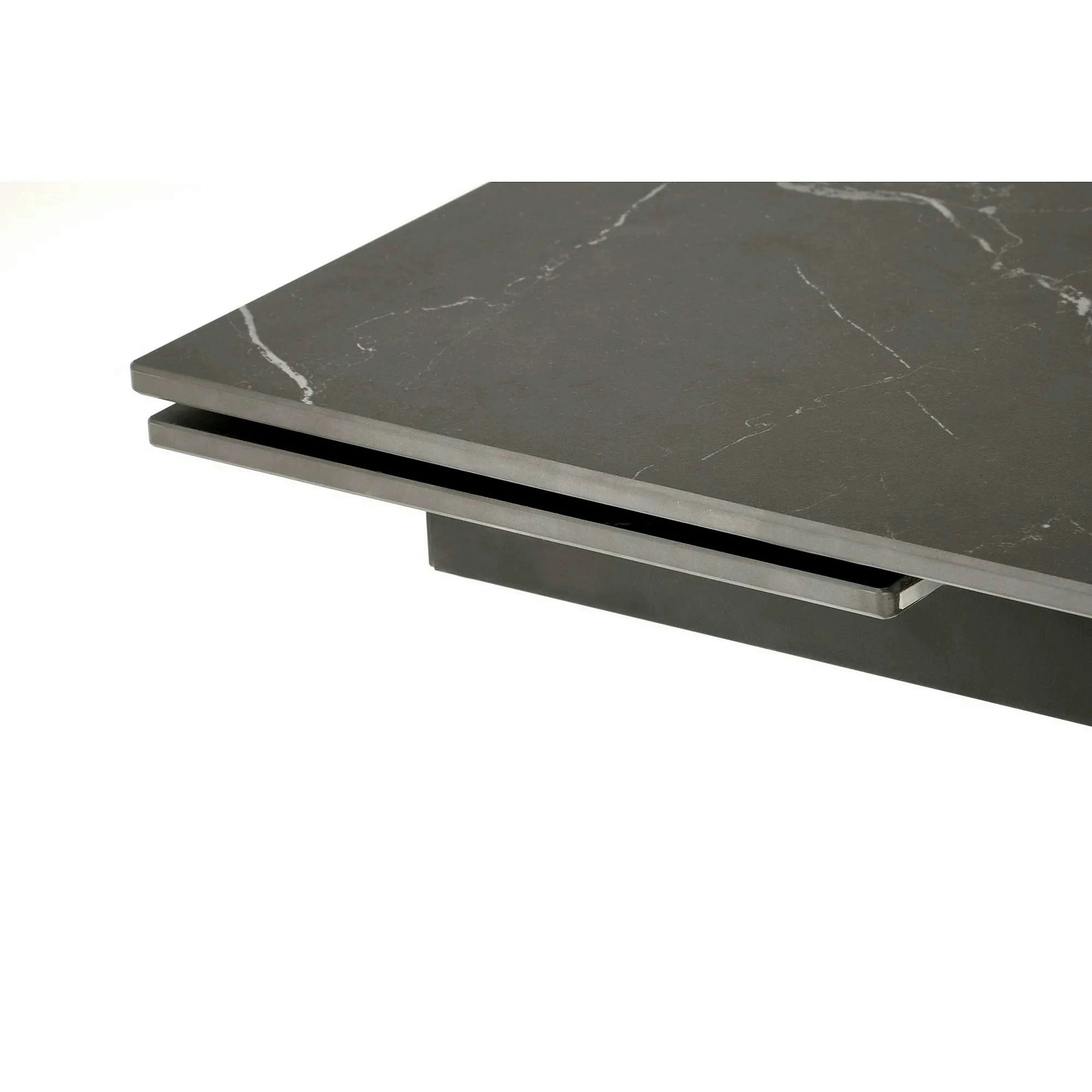 Masa blat ceramica/metal VITORINO, negru, 160/220x90x75 cm