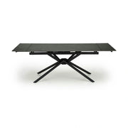 Masa blat ceramica/metal VITORINO, negru, 160/220x90x75 cm
