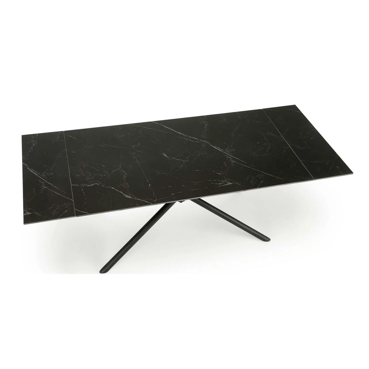 Masa blat ceramica/metal VITORINO, negru, 160/220x90x75 cm