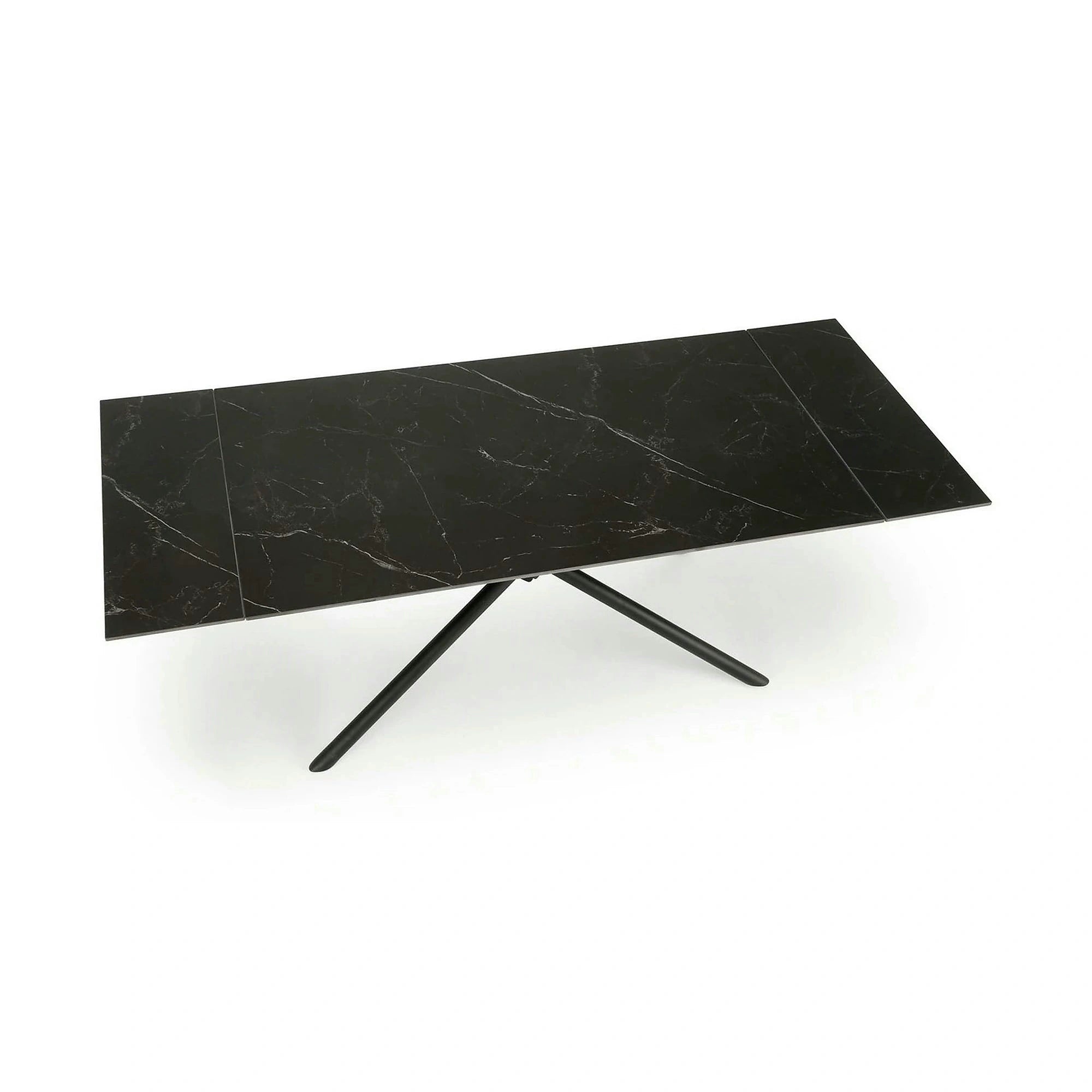 Masa blat ceramica/metal VITORINO, negru, 160/220x90x75 cm