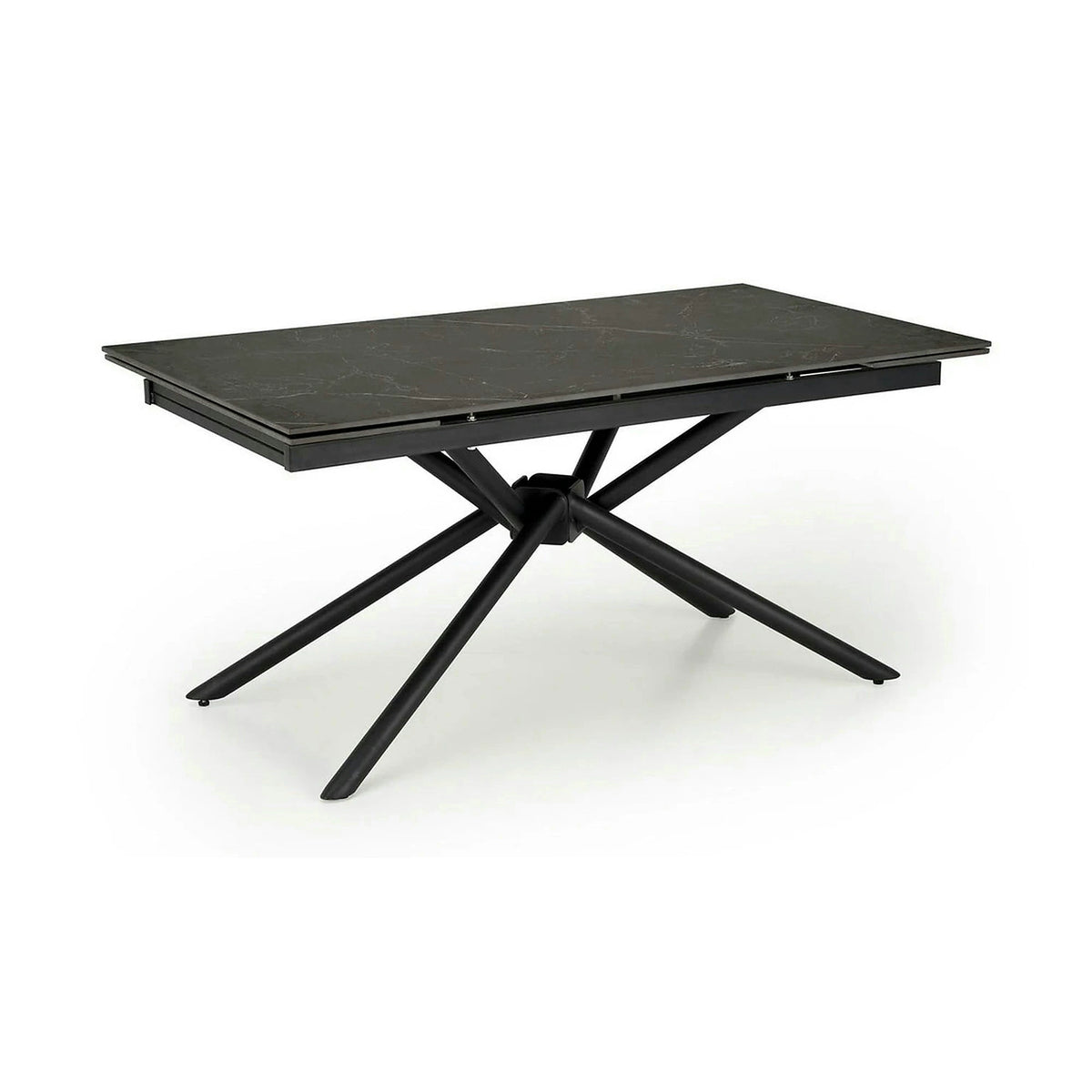Masa blat ceramica/metal VITORINO, negru, 160/220x90x75 cm