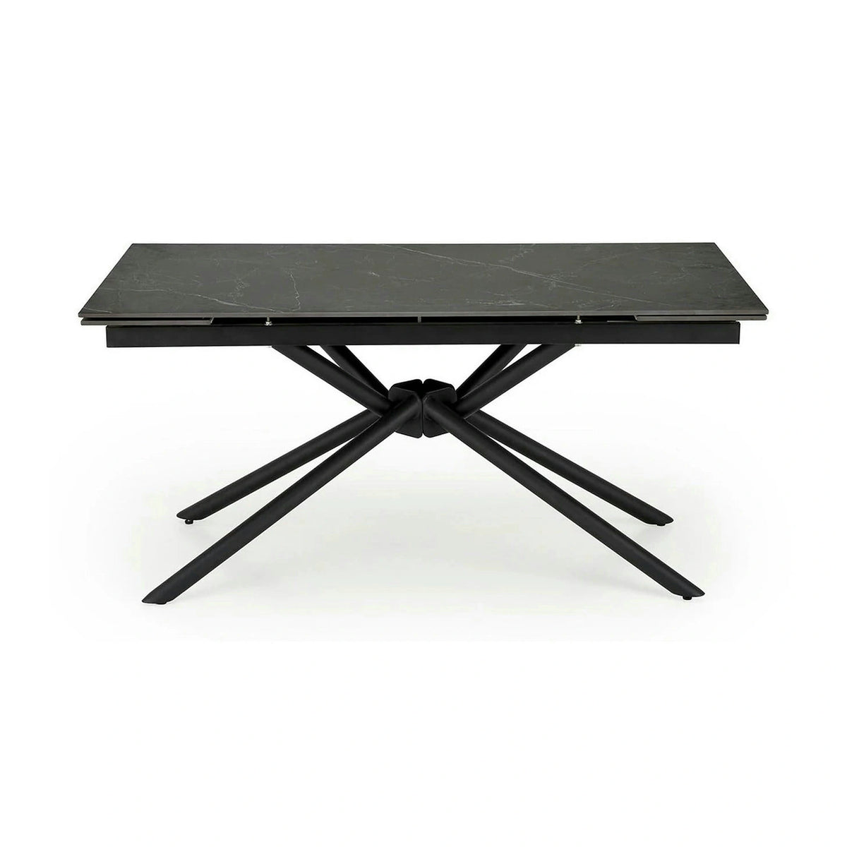 Masa blat ceramica/metal VITORINO, negru, 160/220x90x75 cm