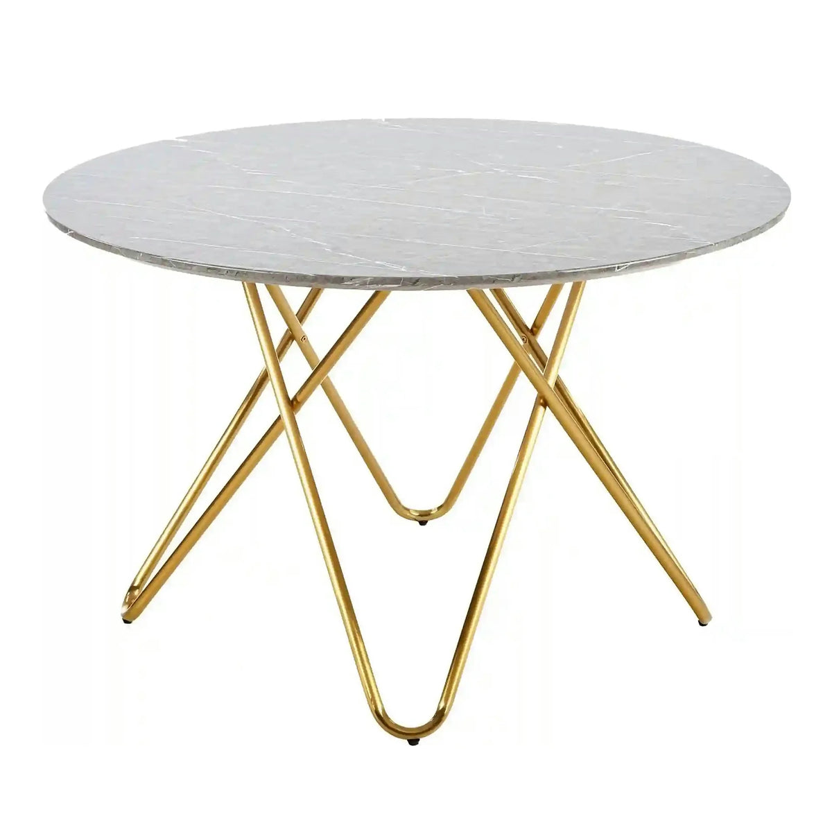 Masa BONELLO, gri/auriu, 120x120x76 cm
