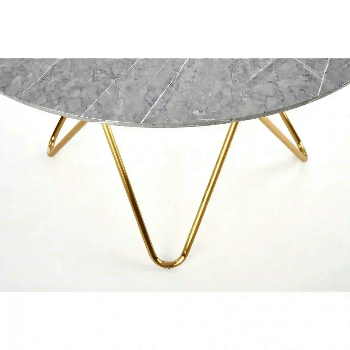 Masa BONELLO, gri/auriu, 120x120x76 cm