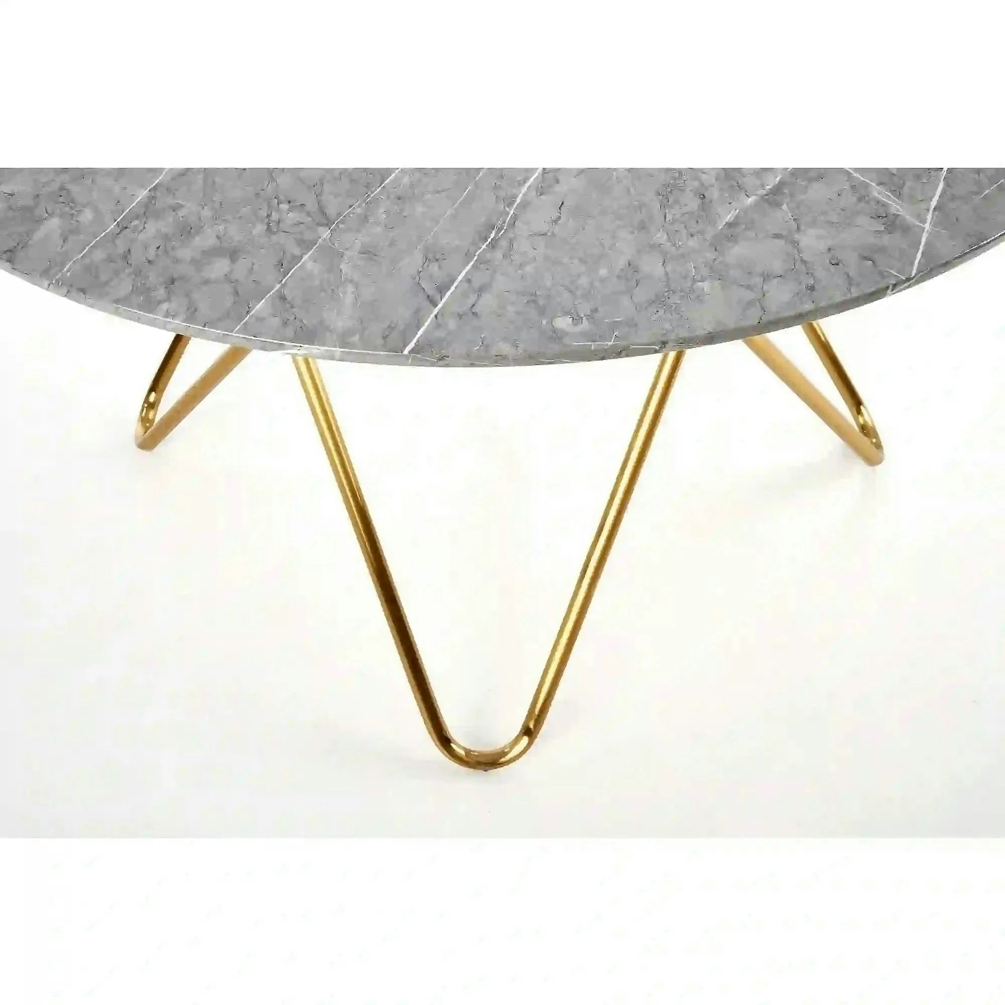 Masa BONELLO, gri/auriu, 120x120x76 cm