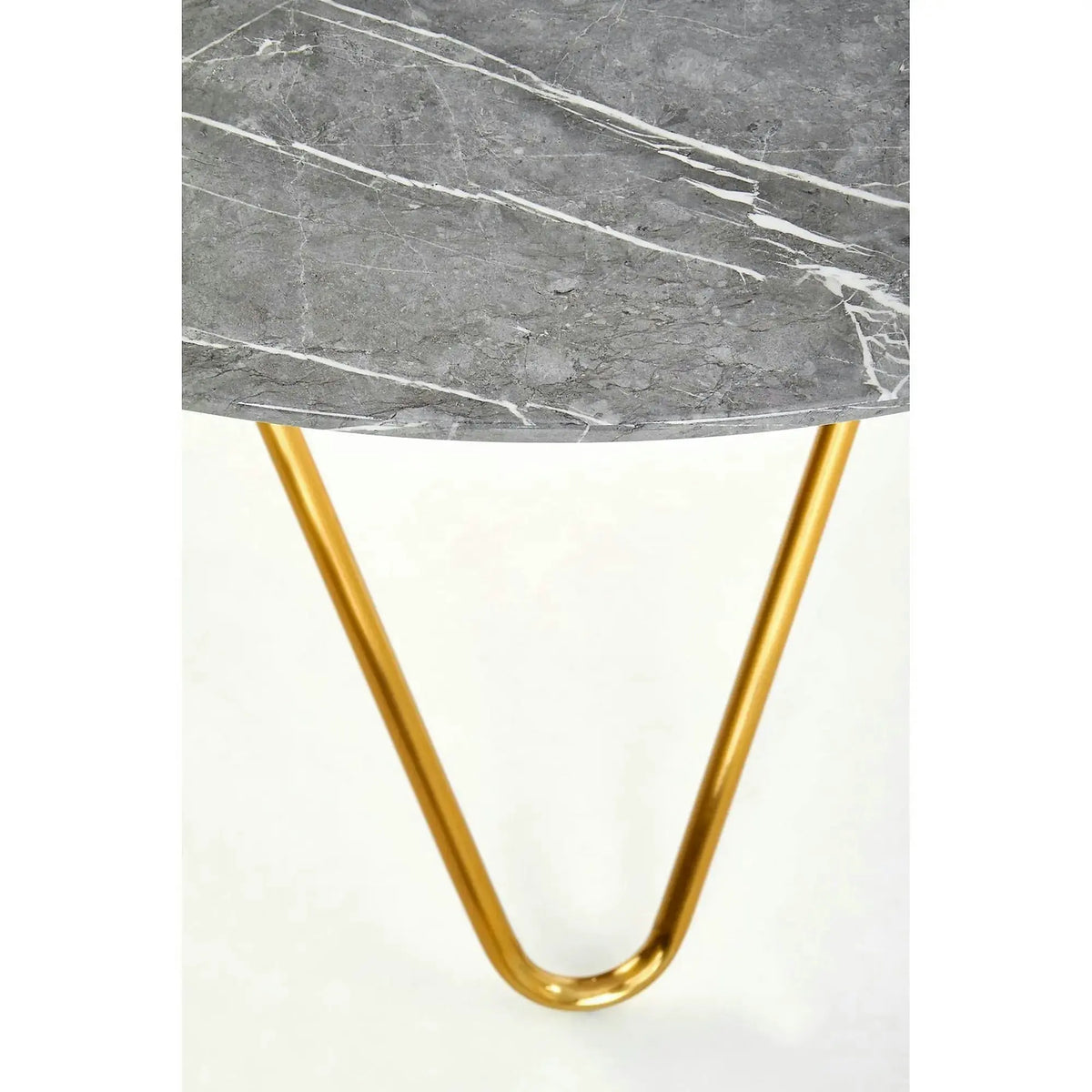 Masa BONELLO, gri/auriu, 120x120x76 cm