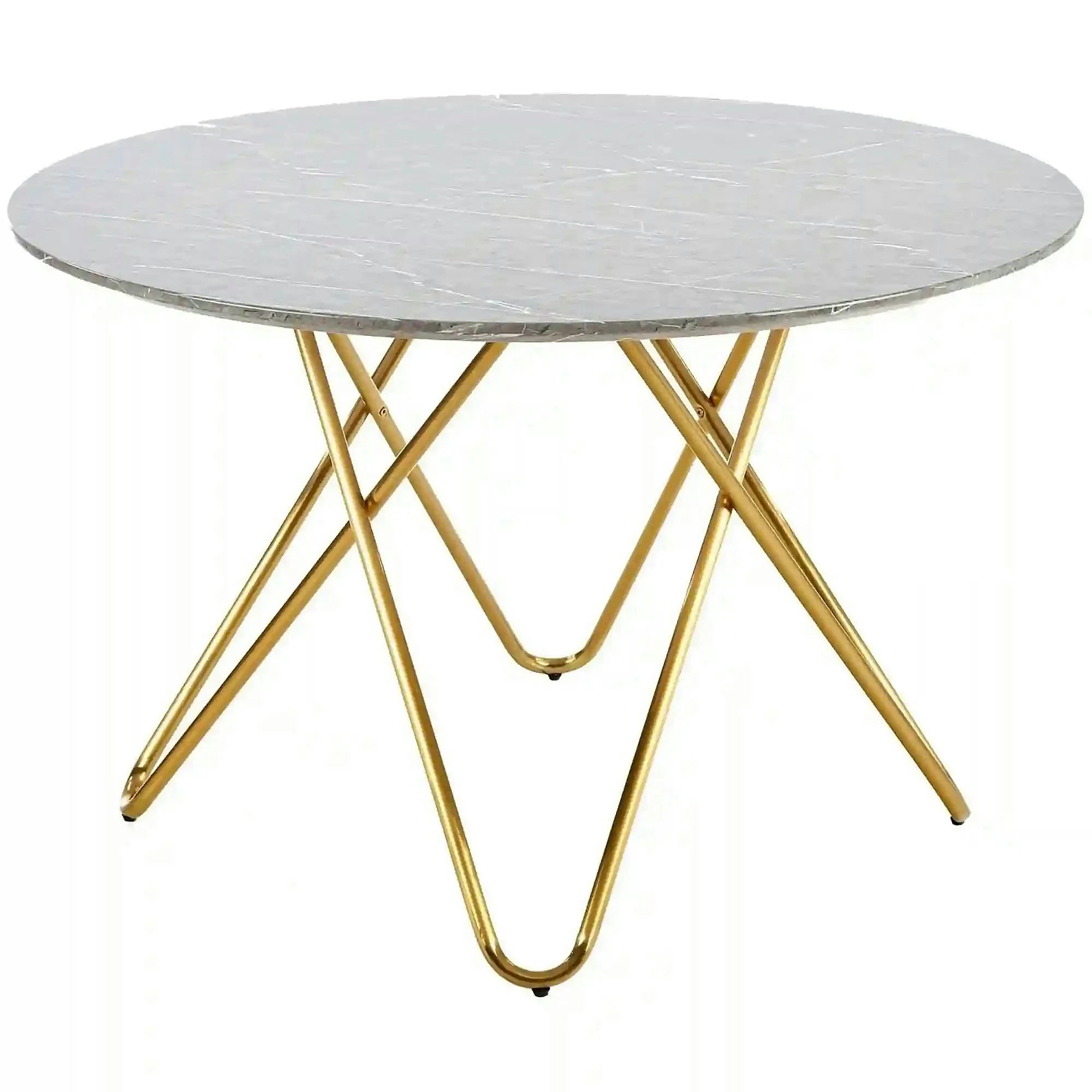 Masa BONELLO, gri/auriu, 120x120x76 cm