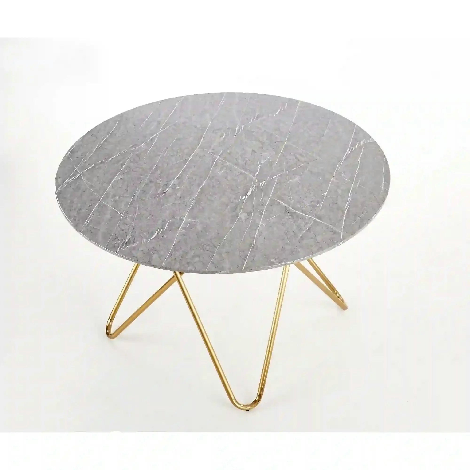 Masa BONELLO, gri/auriu, 120x120x76 cm