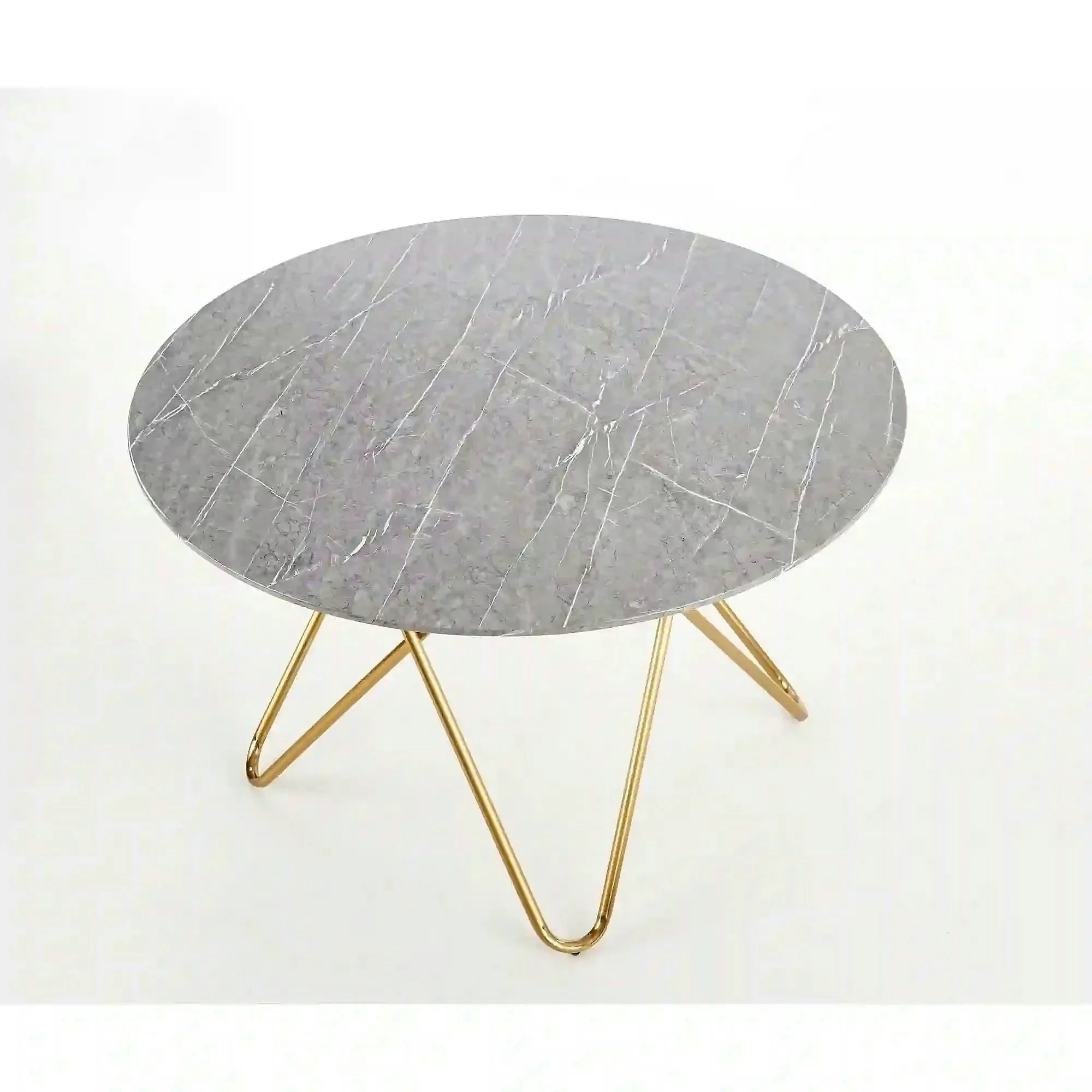 Masa BONELLO, gri/auriu, 120x120x76 cm