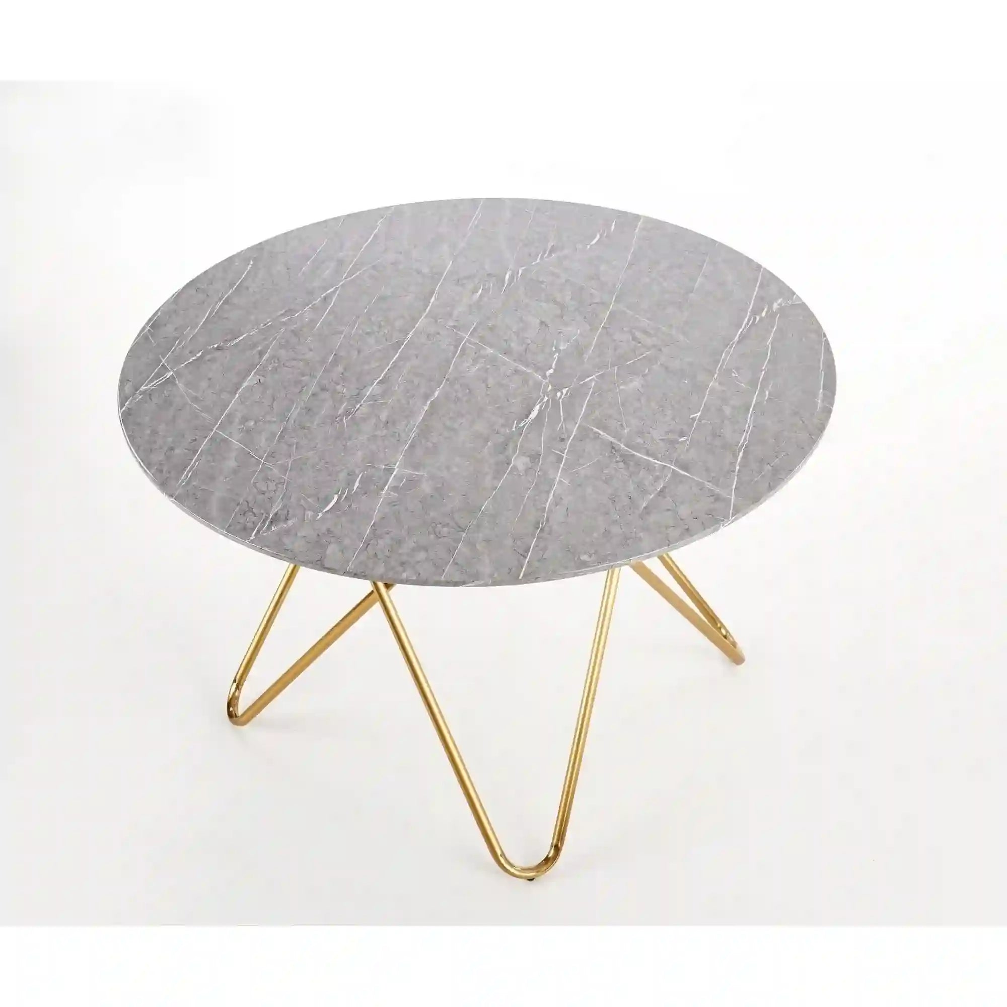 Masa BONELLO, gri/auriu, 120x120x76 cm