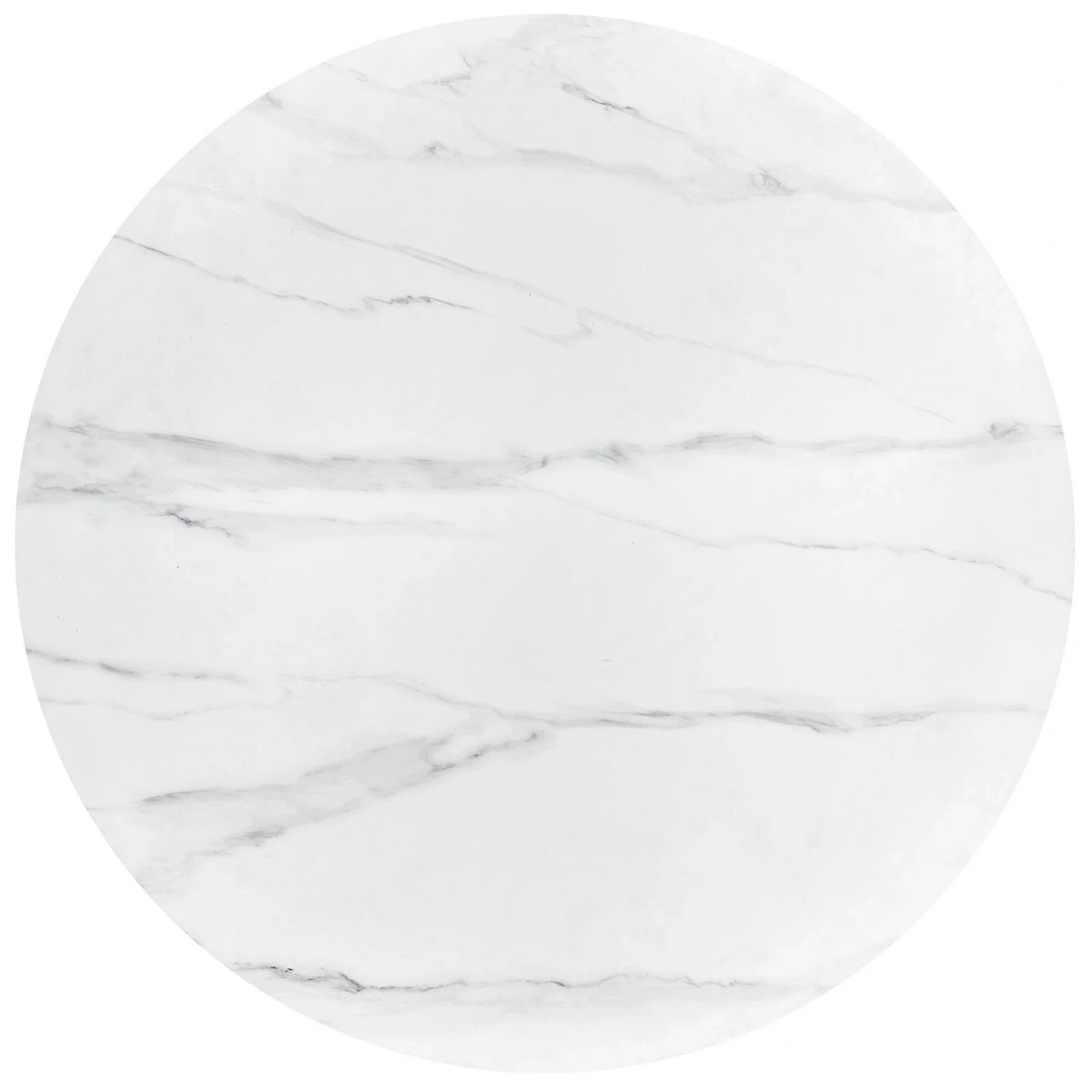 Masa BRUNO, alb cu efect de marmura/nuc, 120x120x76 cm