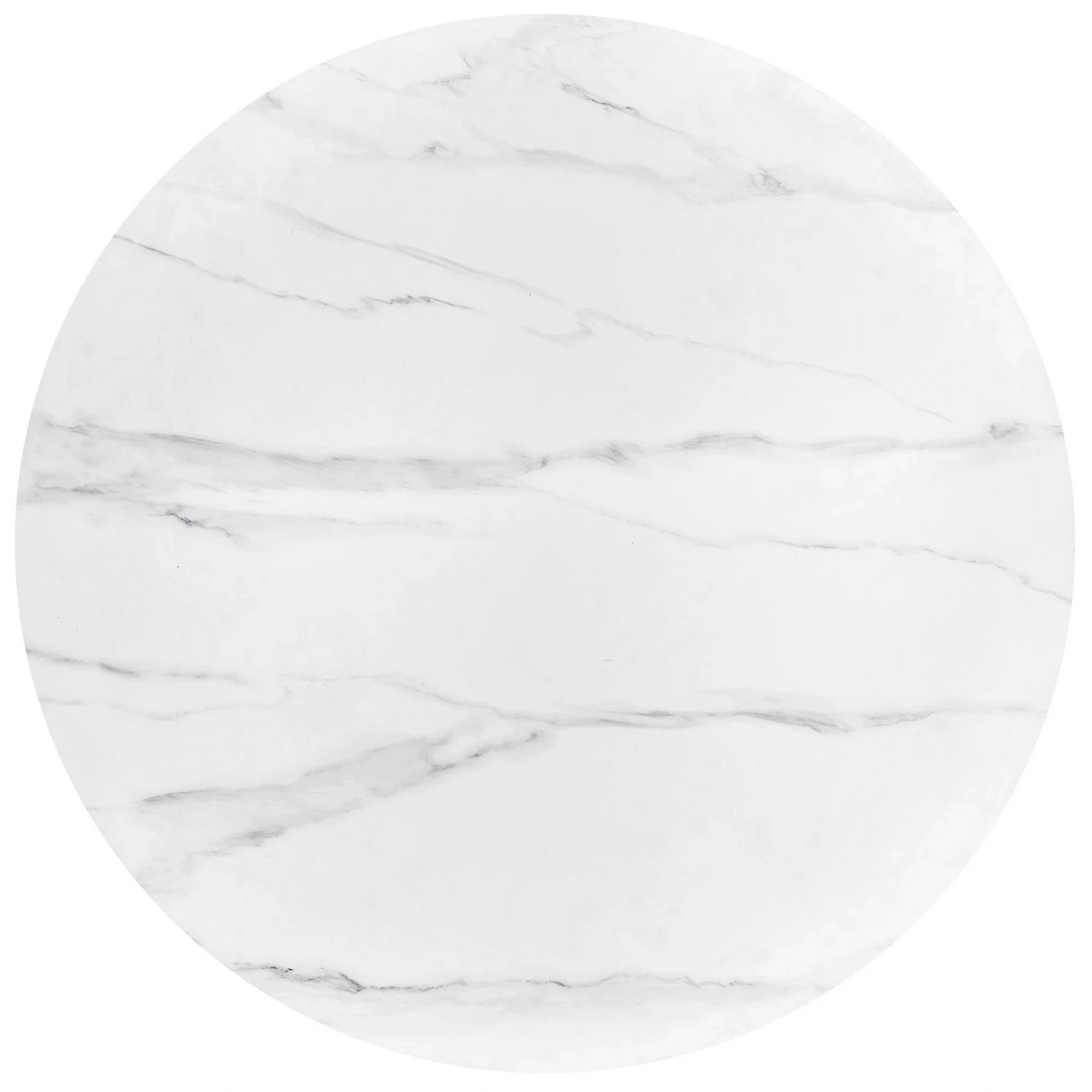 Masa BRUNO, alb cu efect de marmura/nuc, 120x120x76 cm