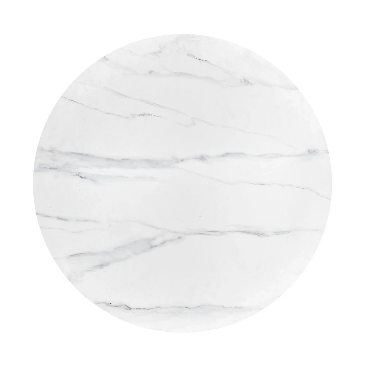 Masa BRUNO, alb cu efect de marmura/nuc, 120x120x76 cm