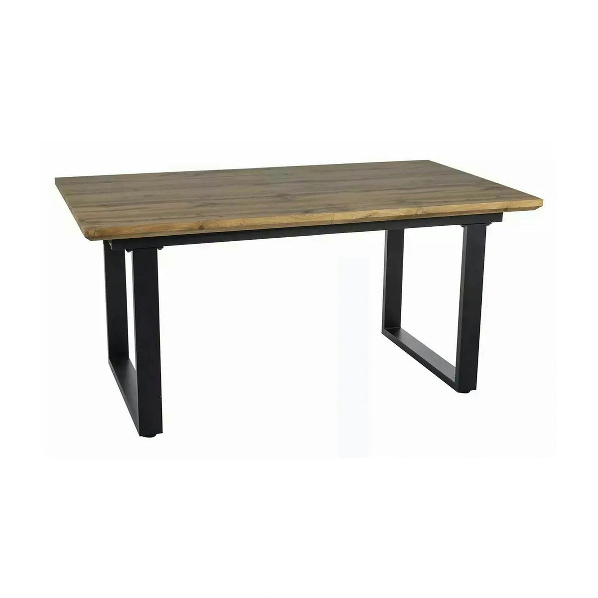 Masa bucatarie 8 persoane UMBERTO II, stejar/negru, 160/240x90x76 cm
