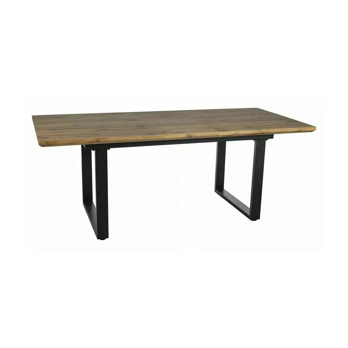Masa bucatarie 8 persoane UMBERTO II, stejar/negru, 160/240x90x76 cm