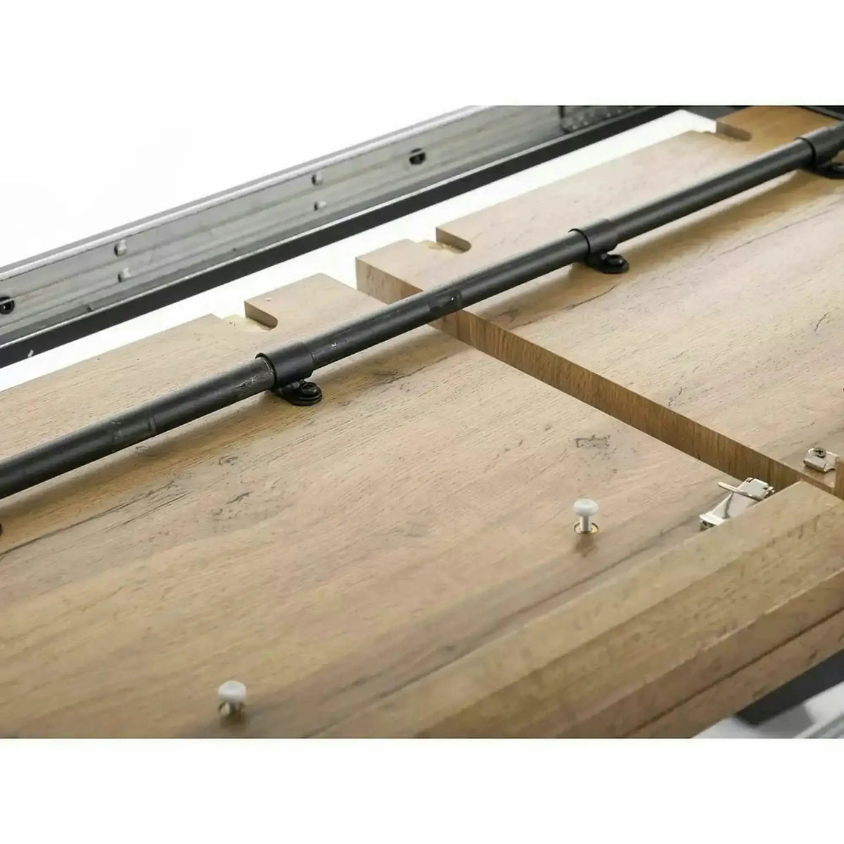 Masa bucatarie 8 persoane UMBERTO II, stejar/negru, 160/240x90x76 cm